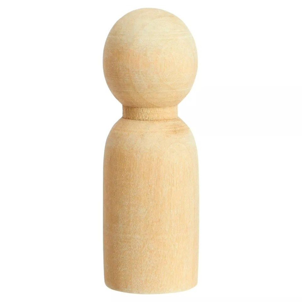 50 Pack Unfinished Wood Figurines Wooden Peg Dolls Family for DIY Crafts, 2.4 In