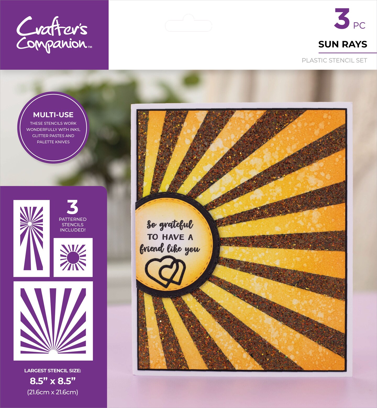 Crafter&#x27;s Companion Stencil Set-Sun Rays