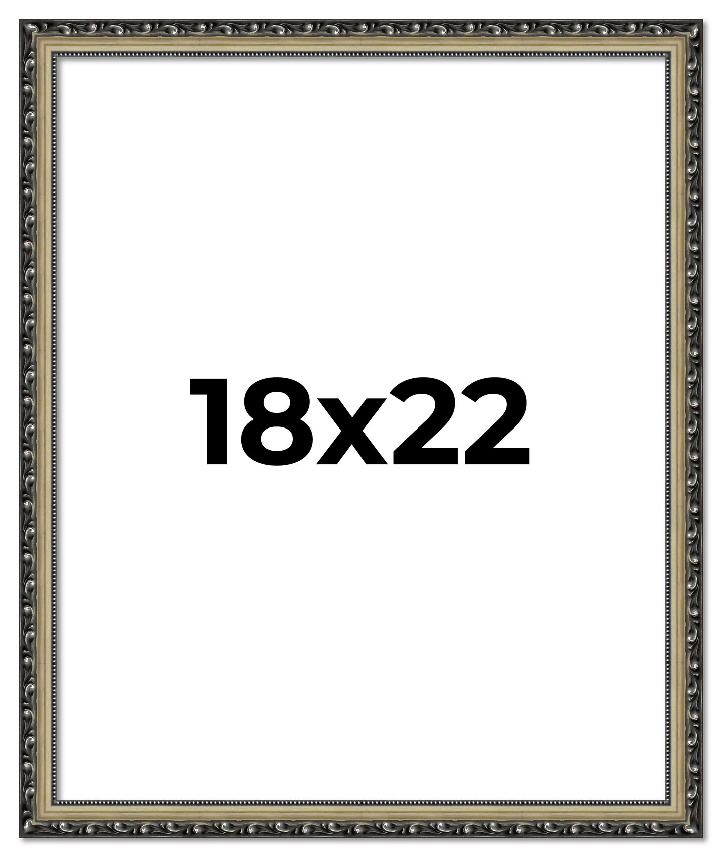 18x22 Solid Wood Antique Picture Frame with UV-Resistant Acrylic & Acid-Free Backing, Available in 4 Finishes: Bronze, Gold, Silver, and Gold with Black
