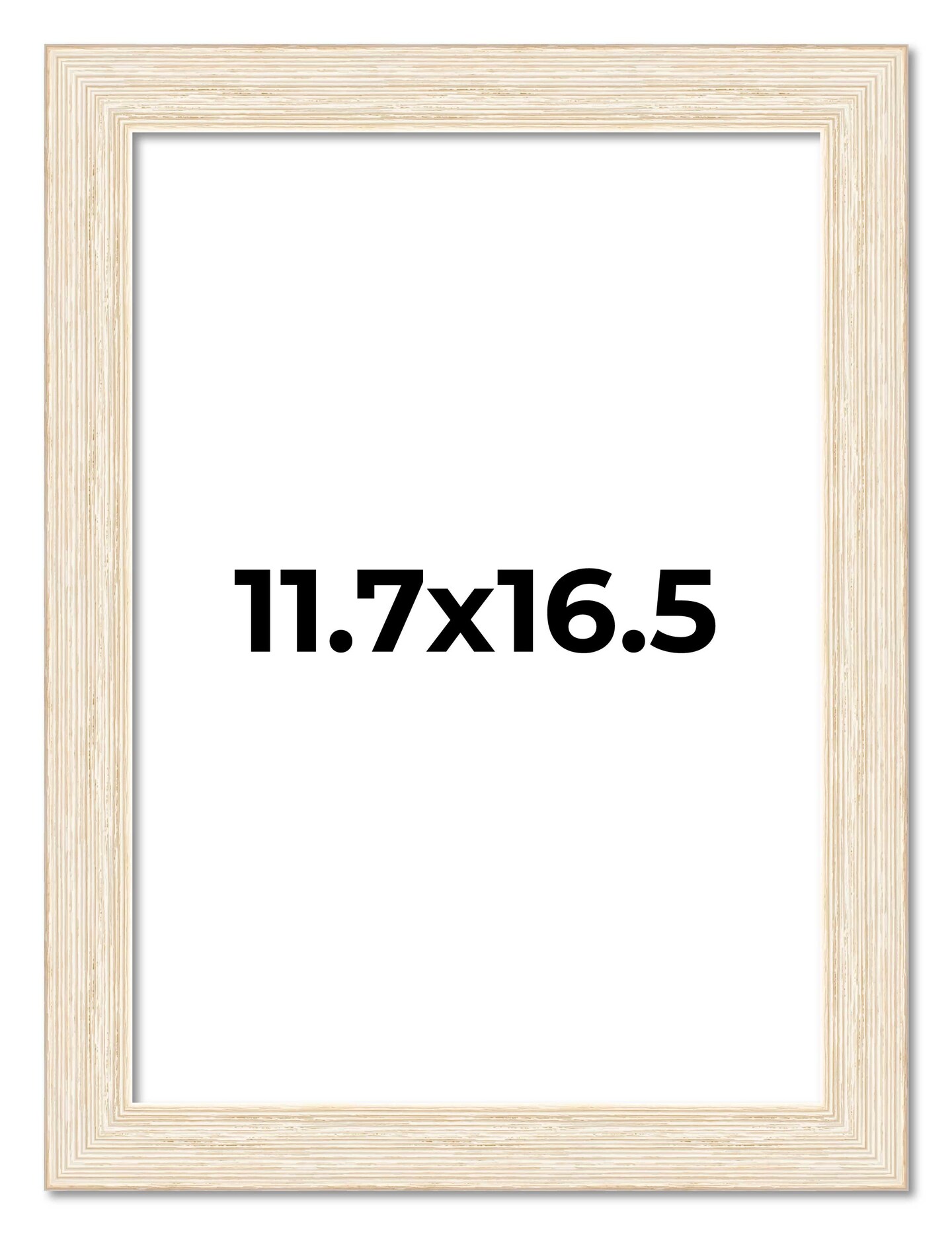 11.7x16.5 Wide Barnwood Picture Frame with UV-Resistant Acrylic & Acid Free Backing, Available in 6 Paint Finishes - Grey, Brown, White, and Black