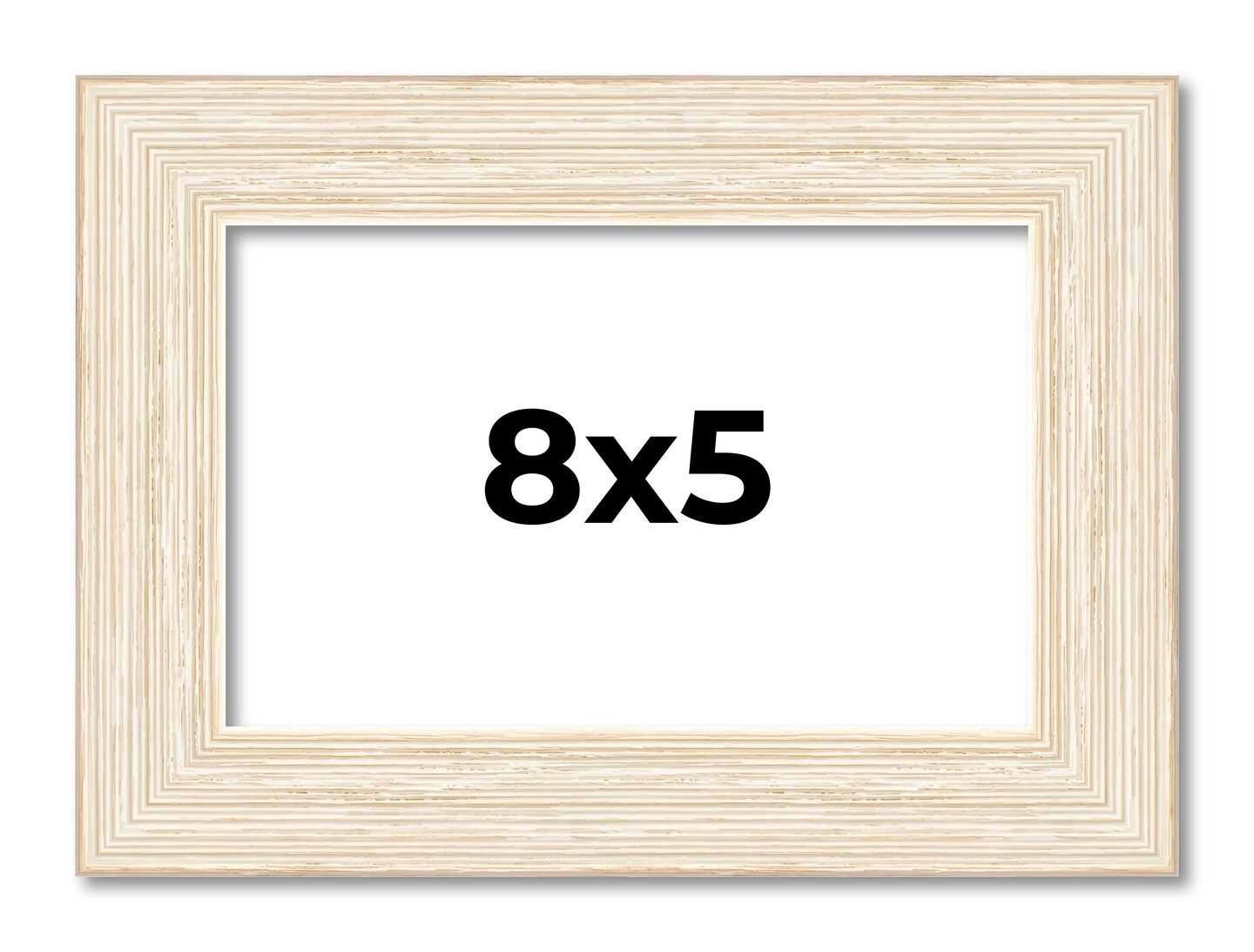 8x5 Wide Barnwood Picture Frame with UV-Resistant Acrylic & Acid Free Backing, Available in 6 Paint Finishes - Grey, Brown, White, and Black