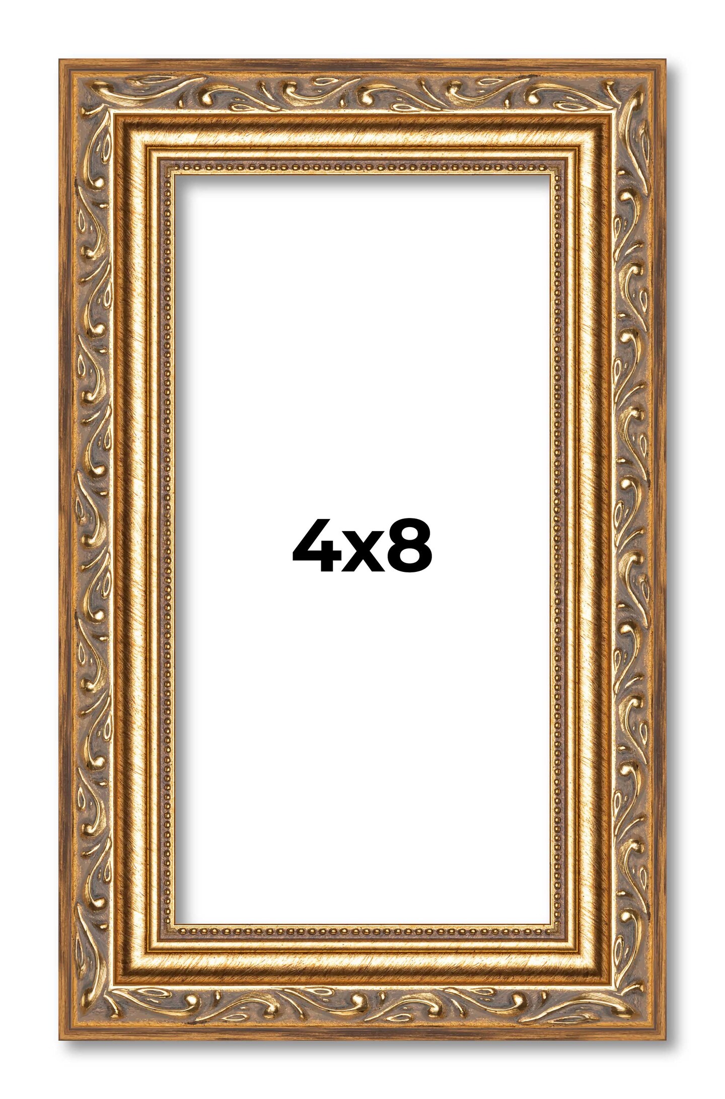 4x8 Museum-Quality Picture Frame with UV-Resistant Acrylic & Acid-Free Backing, Available in 4 Finishes - Gold, Silver, Bronze, and Black