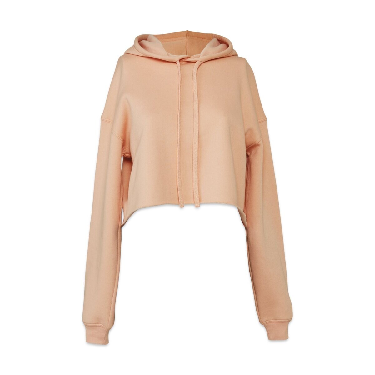 Bella + Canvas Cropped Fleece Hoodie - Peach, Size Medium