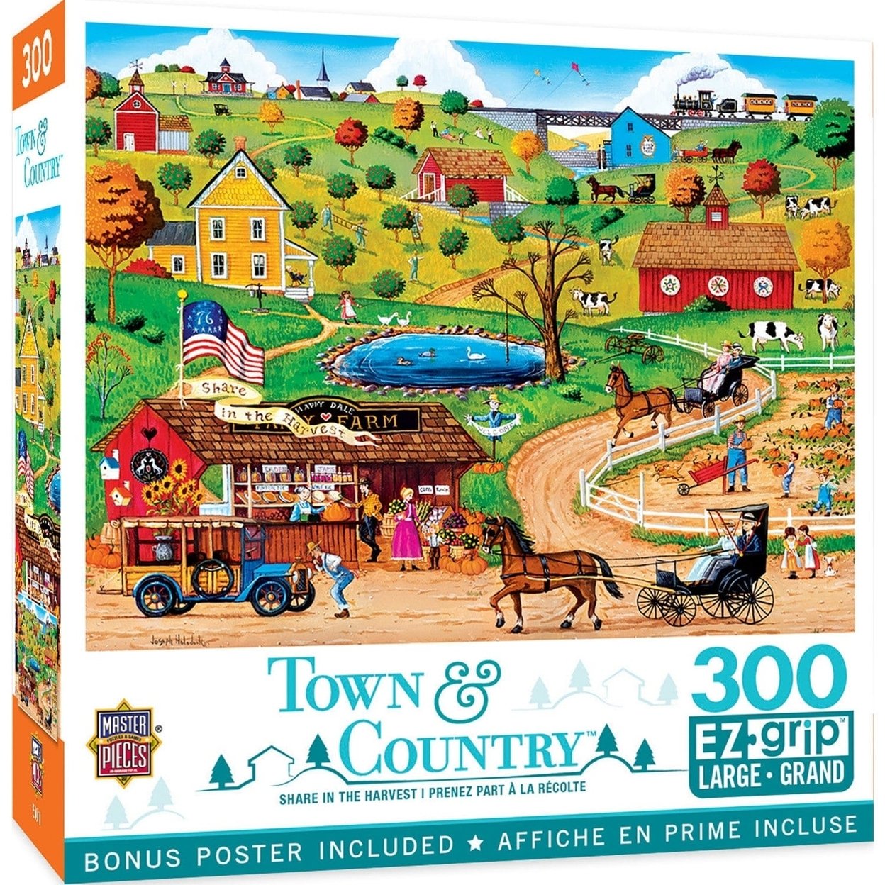 Town And Country 300 Piece Ez Grip Jigsaw Puzzle 18X24 Recycled Material Art