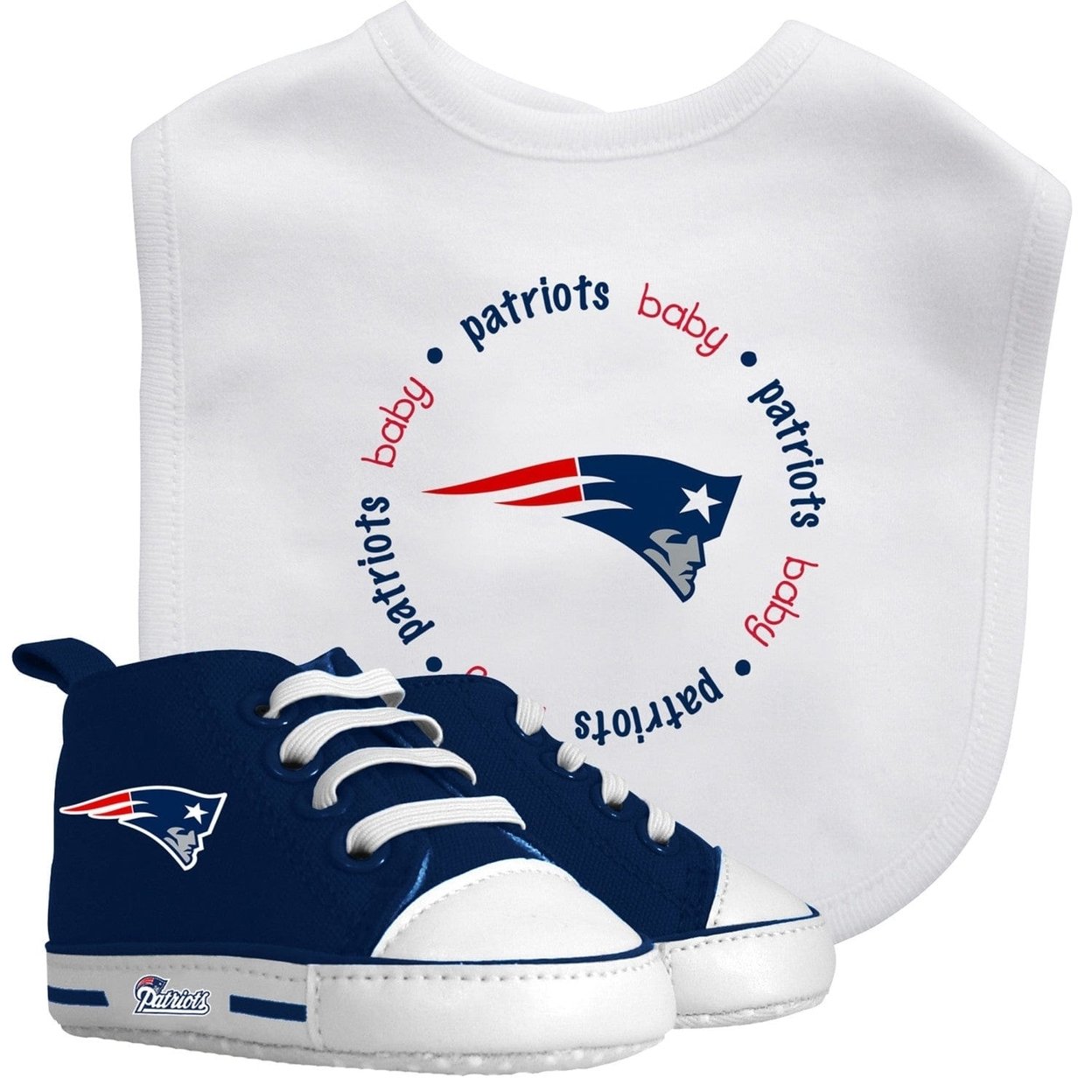England Patriots Baby Gift Set 2 Piece Bib And Pre-Walkers 100% Cotton