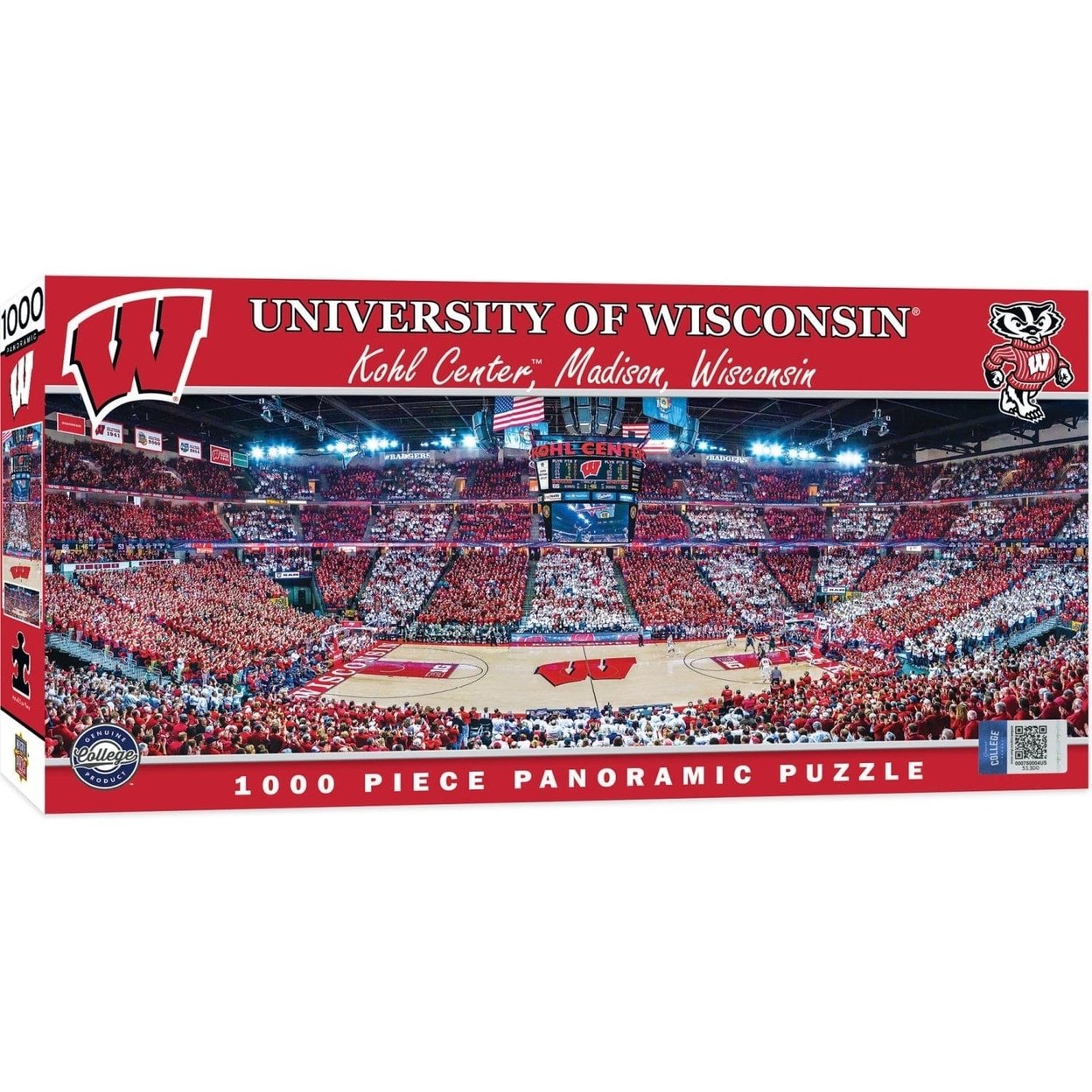 Wisconsin Badgers 1000 Piece Panoramic Jigsaw Puzzle Kohl Center Detail