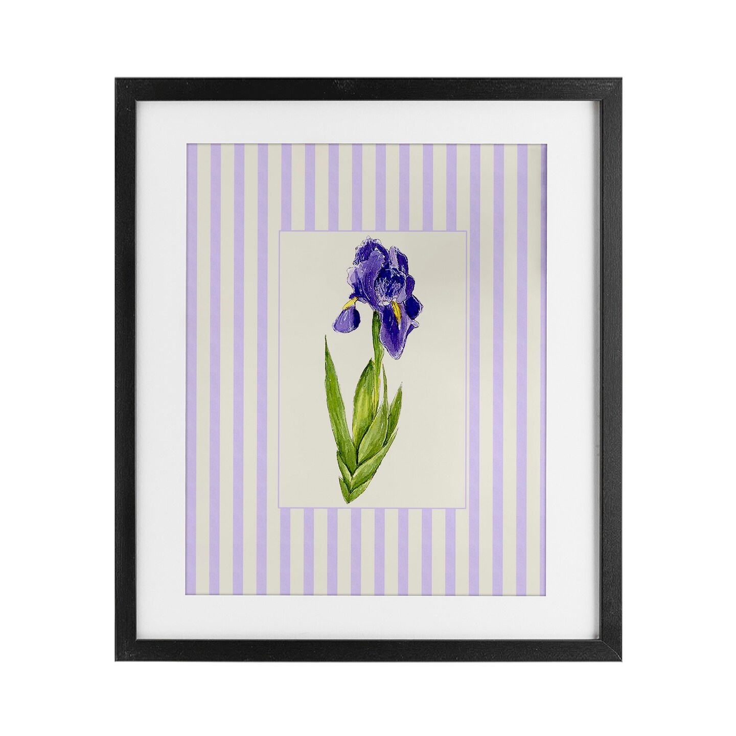 Stupell Industries Purple Stripe Iris Framed Print Under Glass, design by Lisa Wehmeyer