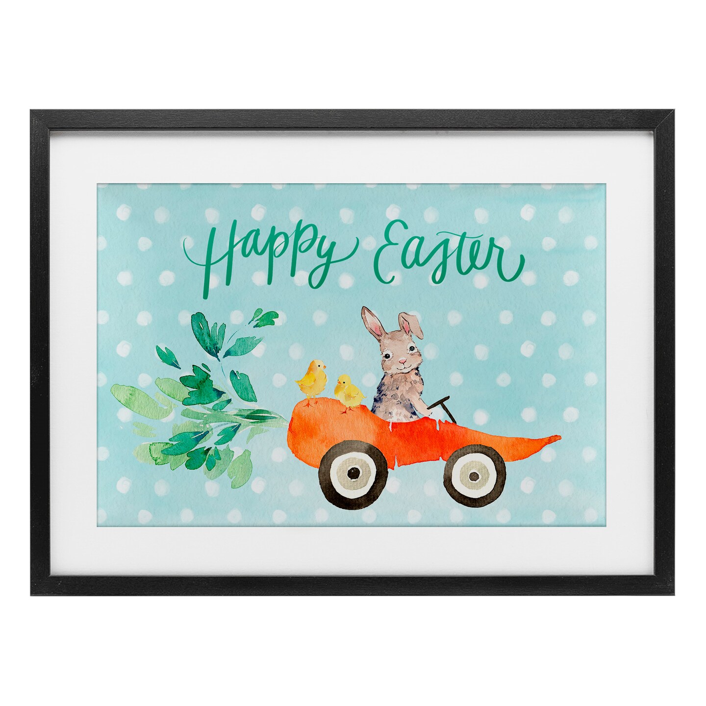 Stupell Industries Easter Carrot Car Bunny Framed Print Under Glass, design by Heather Lee Chan