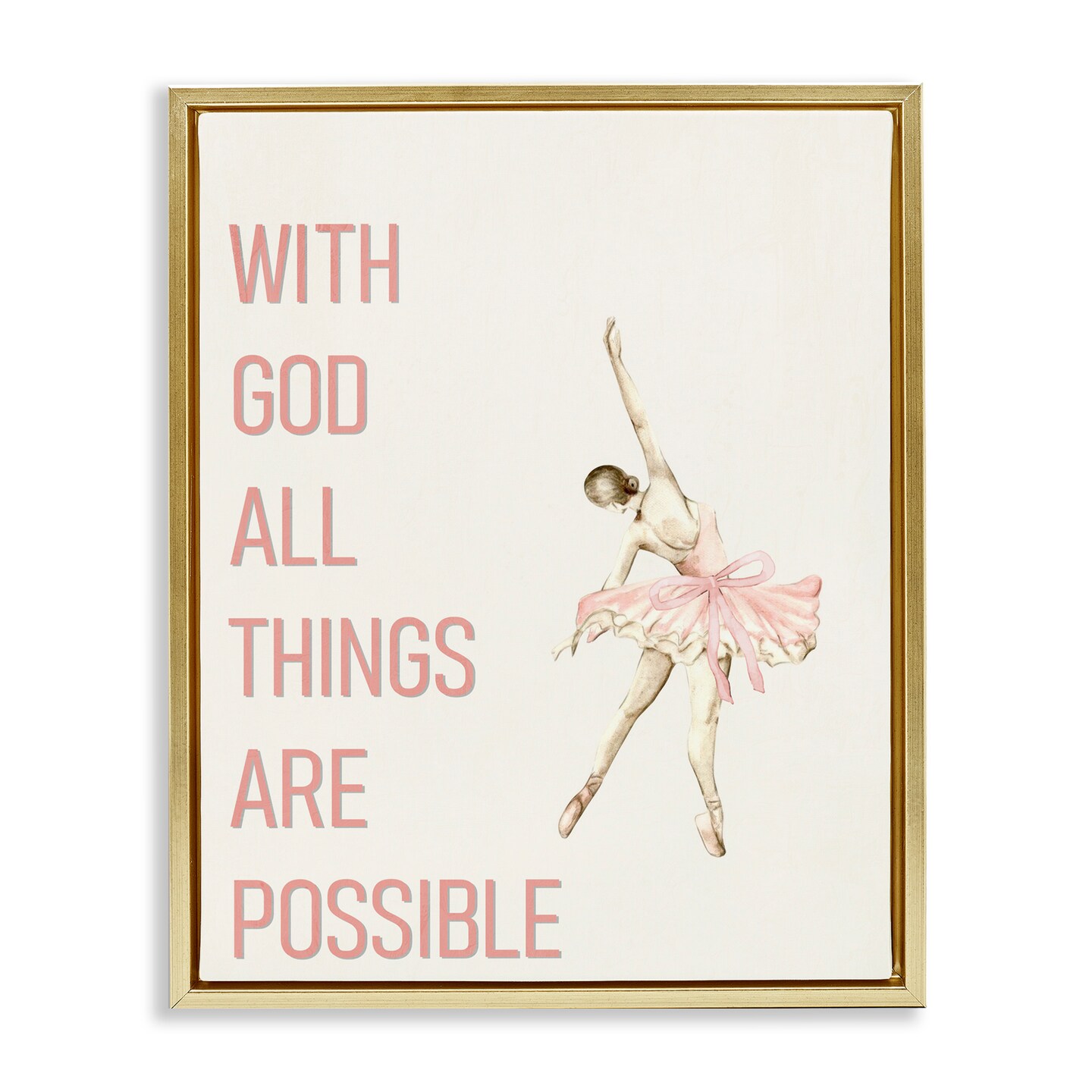 Stupell Industries All Things Possible Ballerina Floating Frame, design by Kim Allen