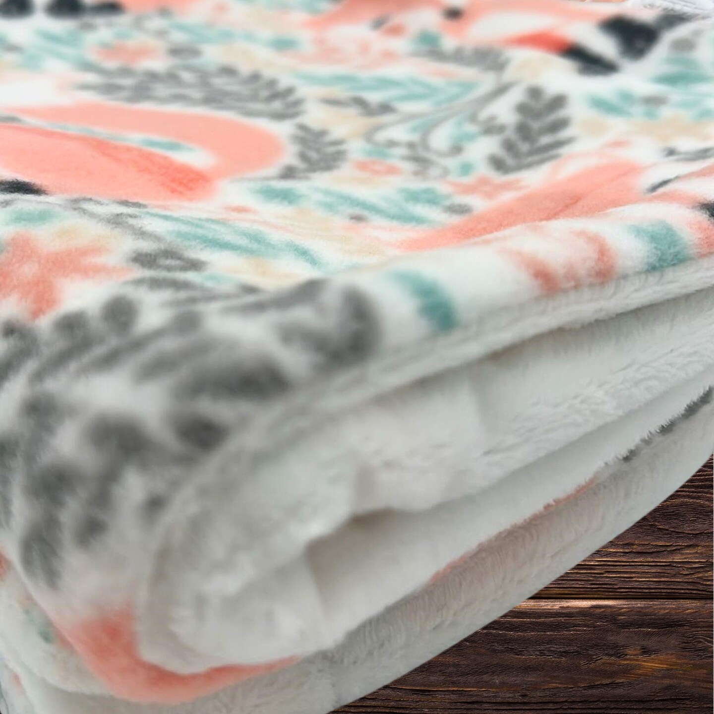 Peach Fox Fleece and Minky Handmade Baby Blanket - Soft, Luxurious Comfort for a baby shower gift- Stoller Blanket - Peachy nursery decor product 4