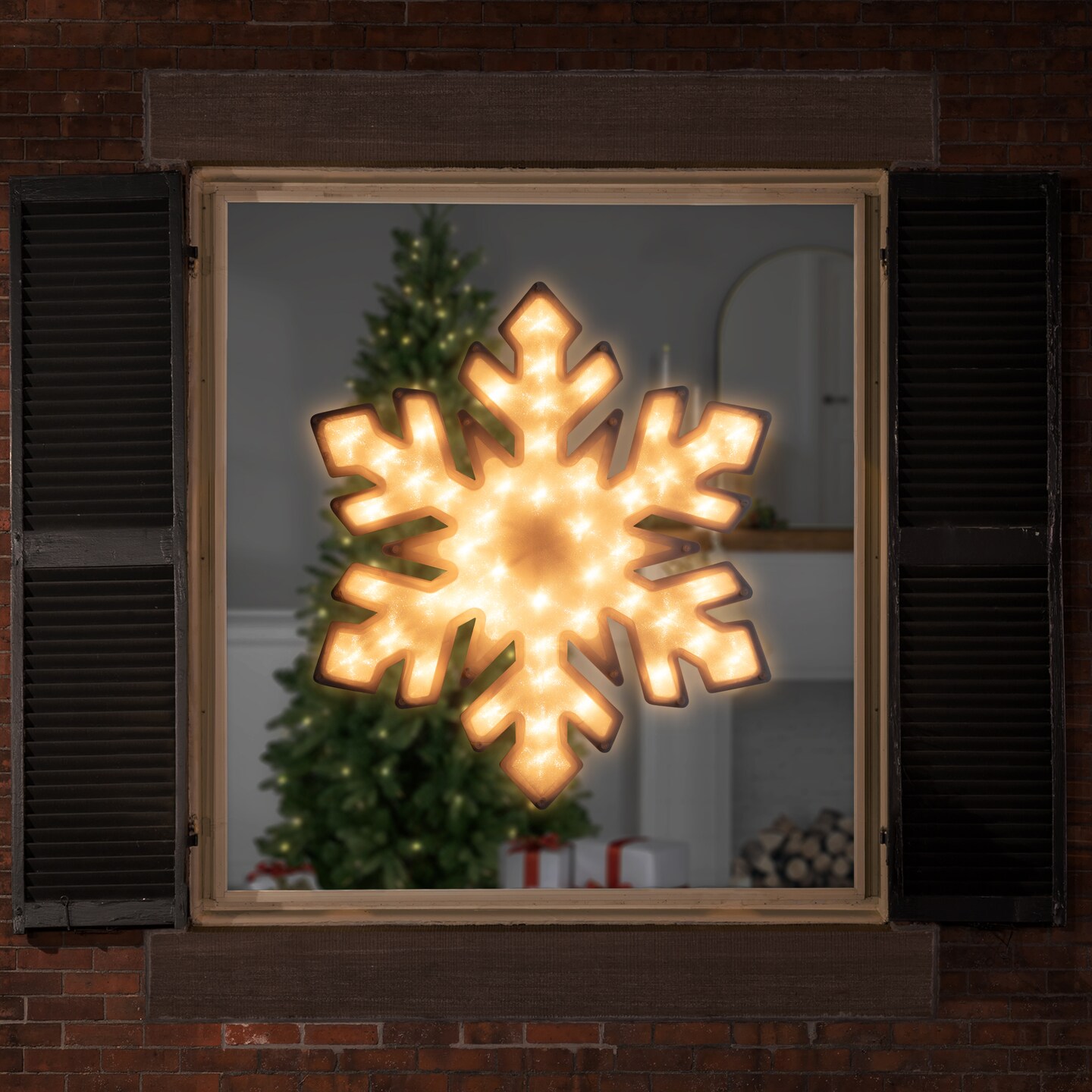 Northlight Lighted Snowflake Window Silhouette Christmas Decoration - 20&#x22; - Clear Lights