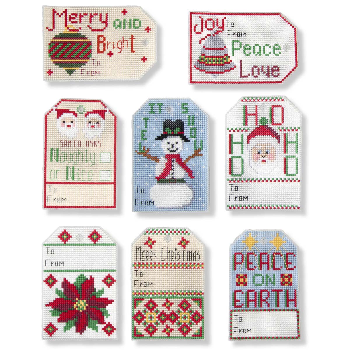 Herrschners  Season of Giving Gift Tags Counted Cross-Stitch Kit