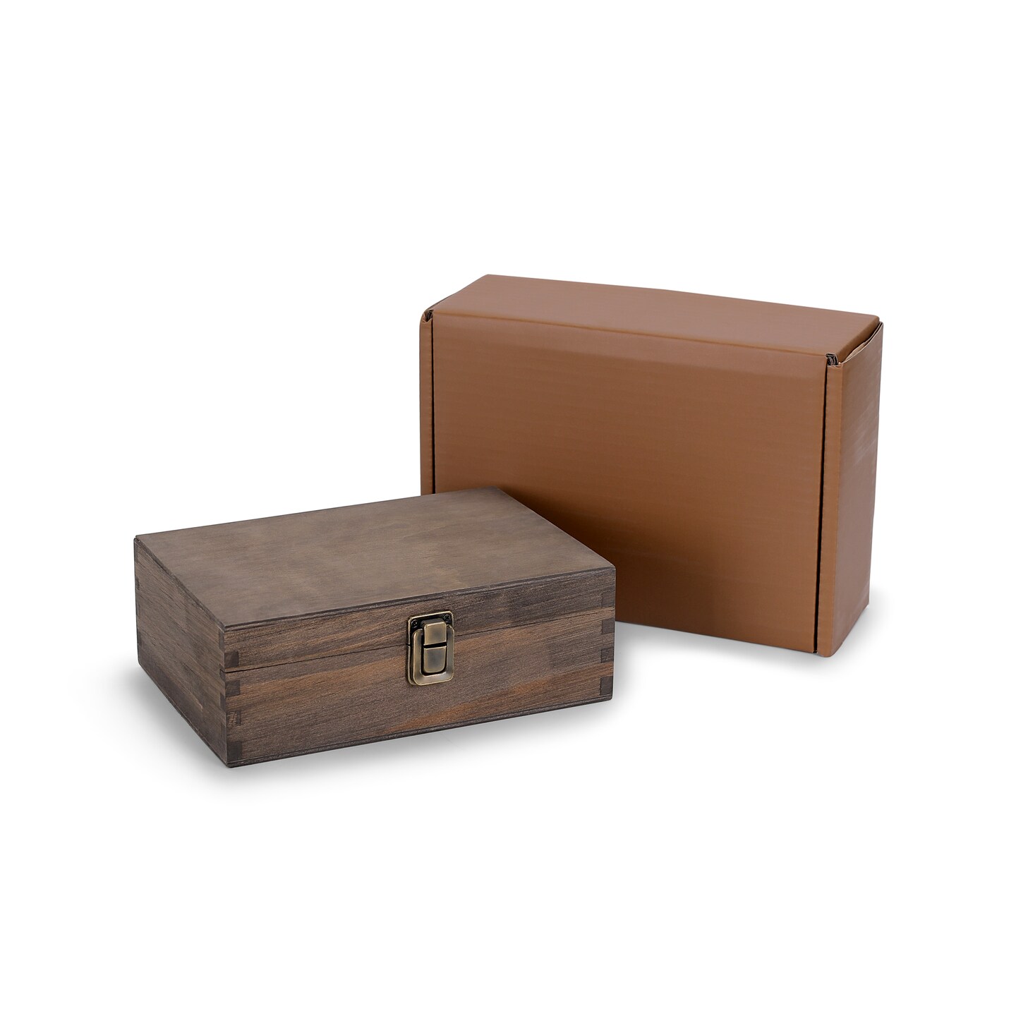 Makerflo Large Pine Wood Memory Box with Black Felt Inside and Hinged with Clasp of Front, Keepsake Wooden Box Ideal for Craft and Personalization (Laser Engraving, Epoxy, UV DTF, and Vinyl)