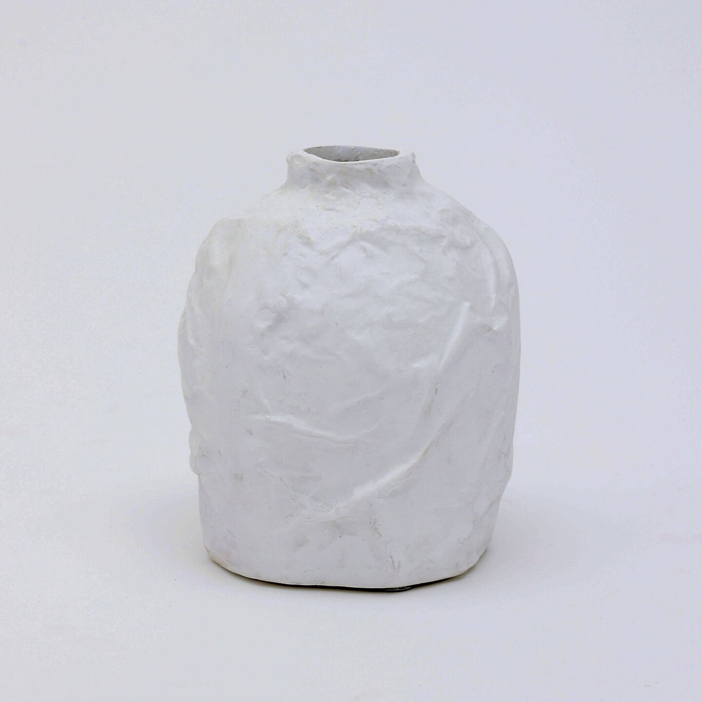 Decorative Handcrafted Ecomix Textured Vase In White Color