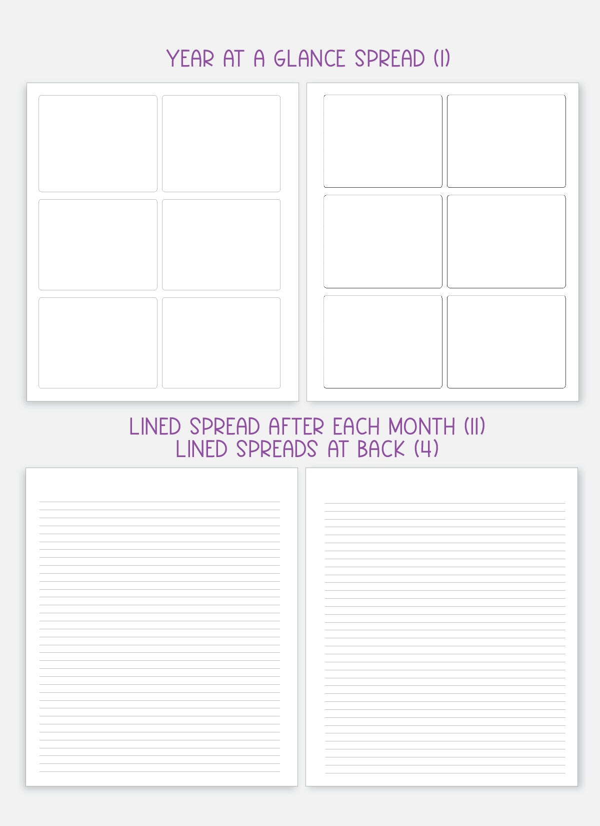 Undated Planner - Signature Layout, Spiral Bound - "Rainbow Glitz" (#001)