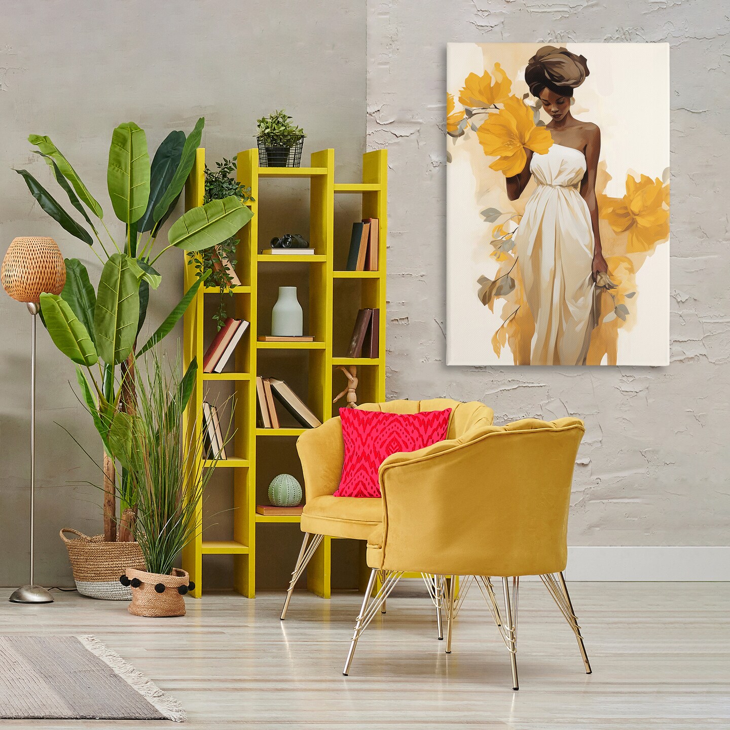 Stupell Industries Elegant Floral Woman Canvas Wall Art Design by Raymond Powers