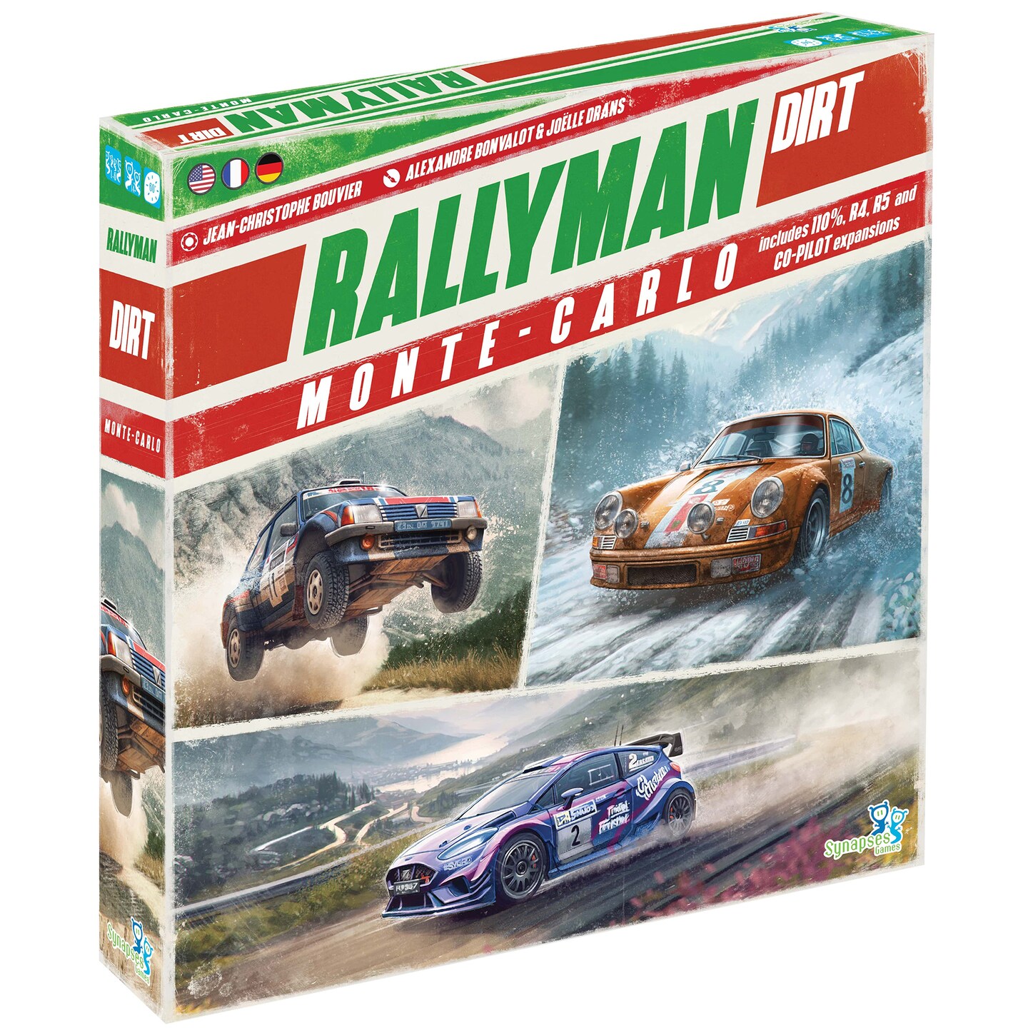 Synapses Games | Rallyman: DIRT Monte Carlo | Expansion | Dice Rolling Board Game | Push Your Luck Game |Ages 14+ | 1 to 6 Players | 60+ Minutes