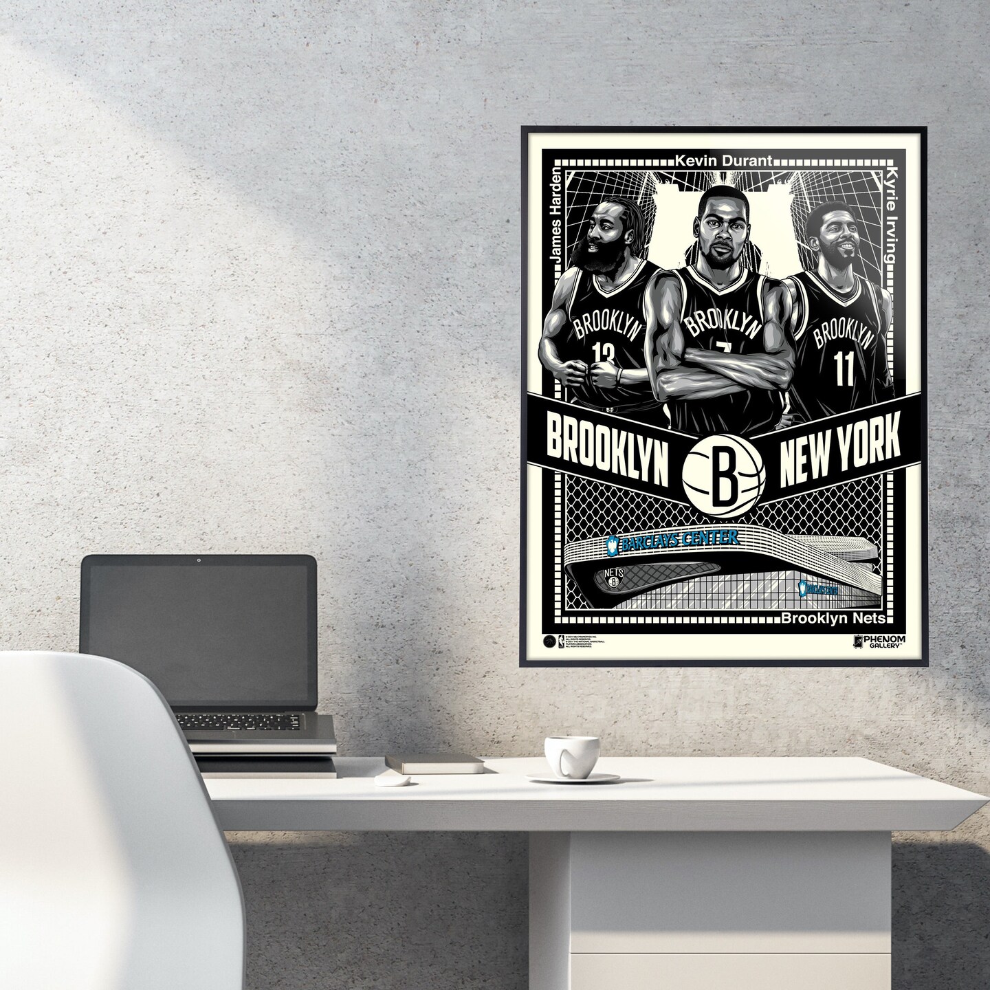 Phenom Gallery Brooklyn Nets Big 3 Limited Edition Framed Serigraph Print