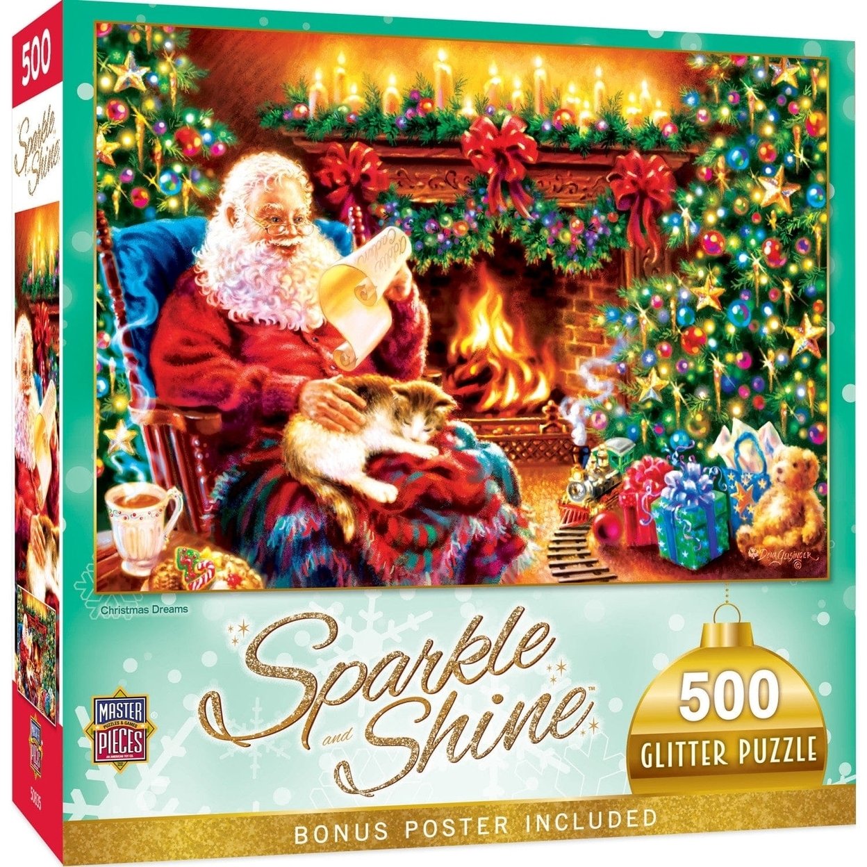 Masterpieces Christmas Dreams 500 Piece Glitter Jigsaw Puzzle 15X21 Inch