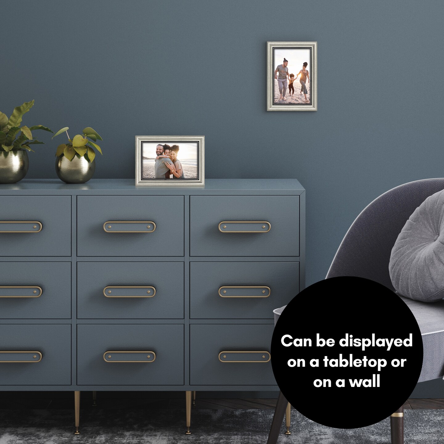 Americanflat Vintage Picture Frame with Beaded Accents with Shatter Resistant Glass and Easel Stand