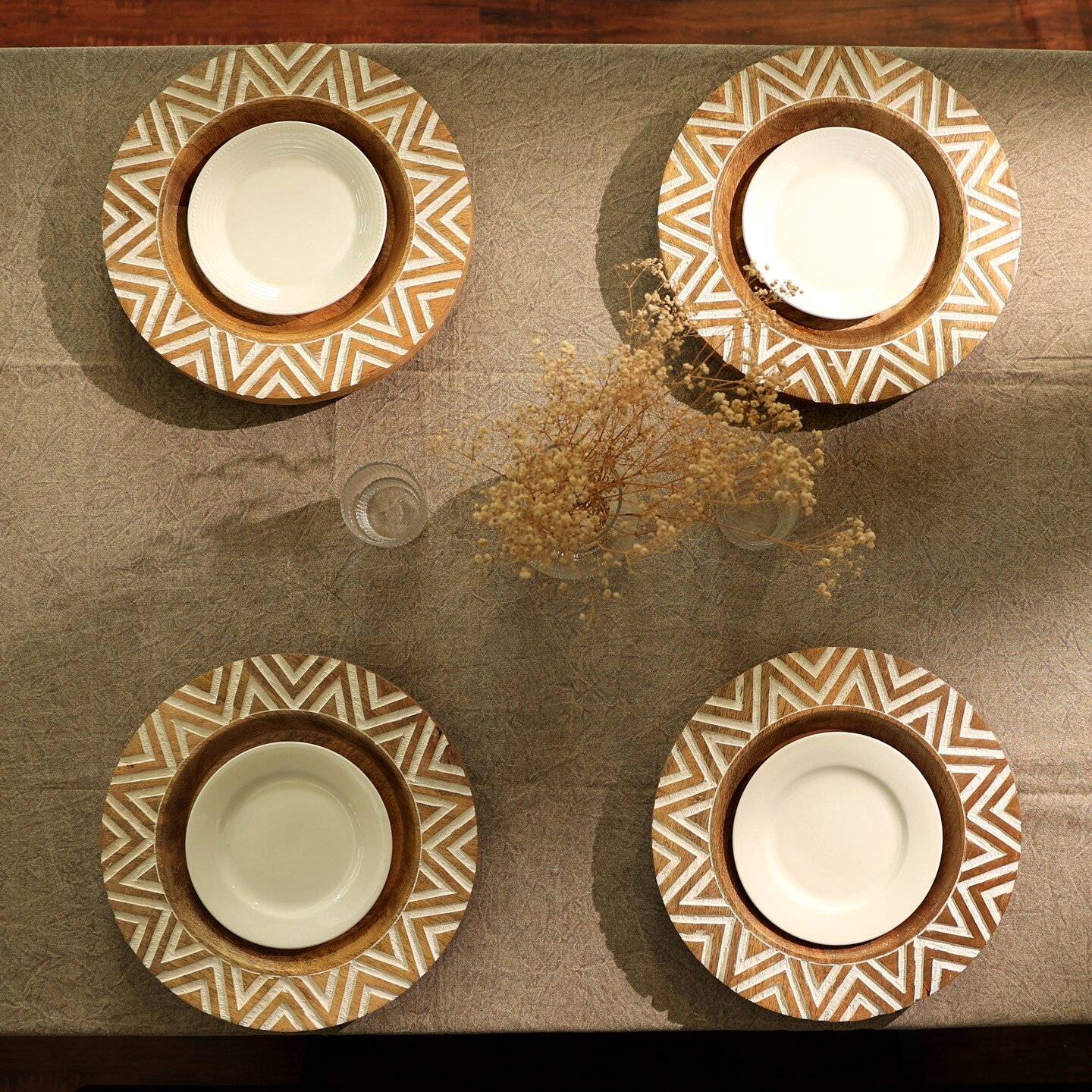 Handcrafted Natural Wood Charger Plate &#x2013; Eco-Friendly, 13&#x201D;