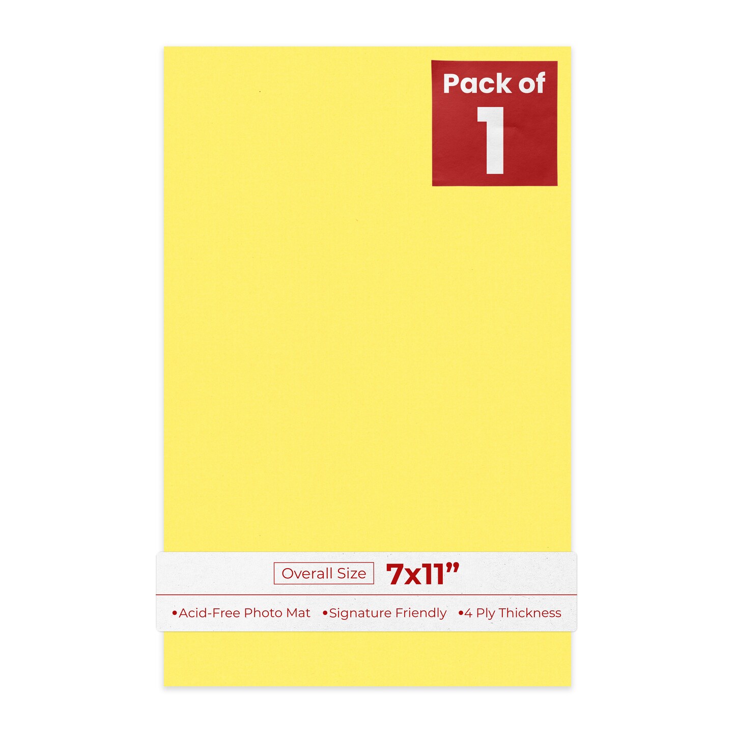Yellow 7x11 Uncut Mat Board - Blank Sheets, No Opening, Color: Yellow ...