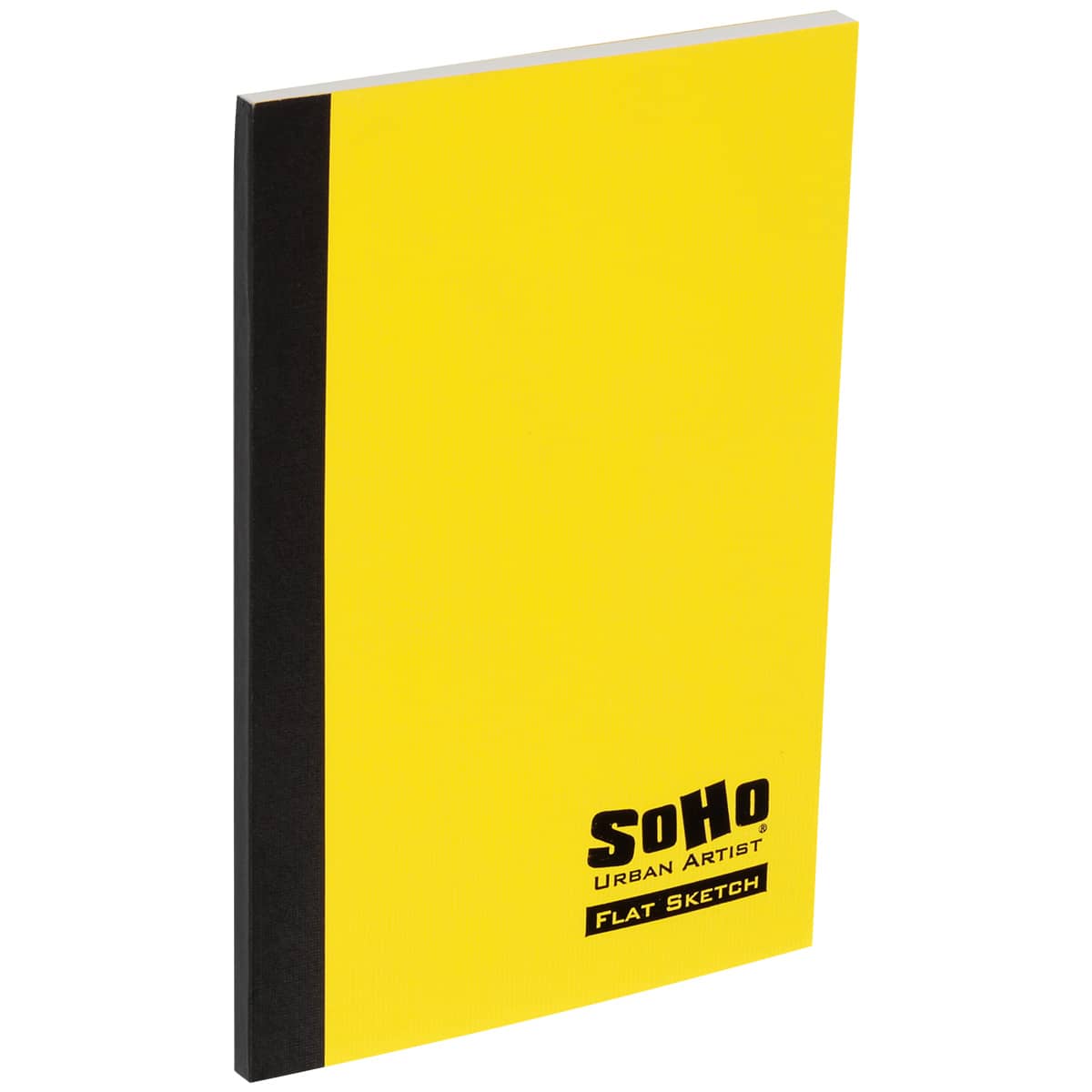 SoHo Urban Artist Tape Bound Lay Flat Sketch Book, Yellow Cover, 4x6" 30 Sheets, Smooth Mixed Media Sketchbook, 71lb. (106 gsm) Paper Travel Art Journal, Customizable Soft Cover