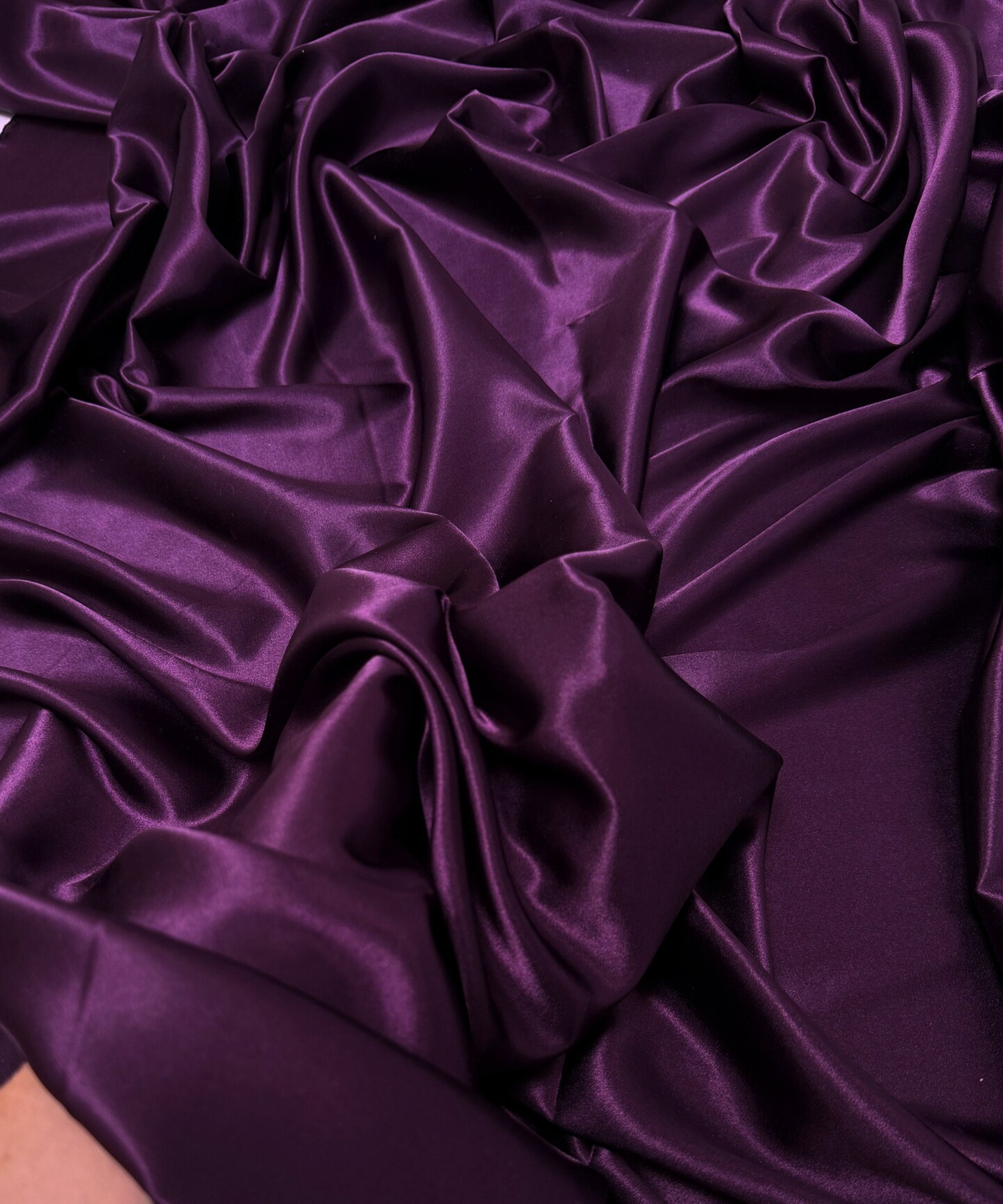 Plum Stretch Charmeuse Satin Fabric by the Yard, 58" Wide Silky Lightweight Satin for Bridesmaid Dresses, Gowns, Lingerie