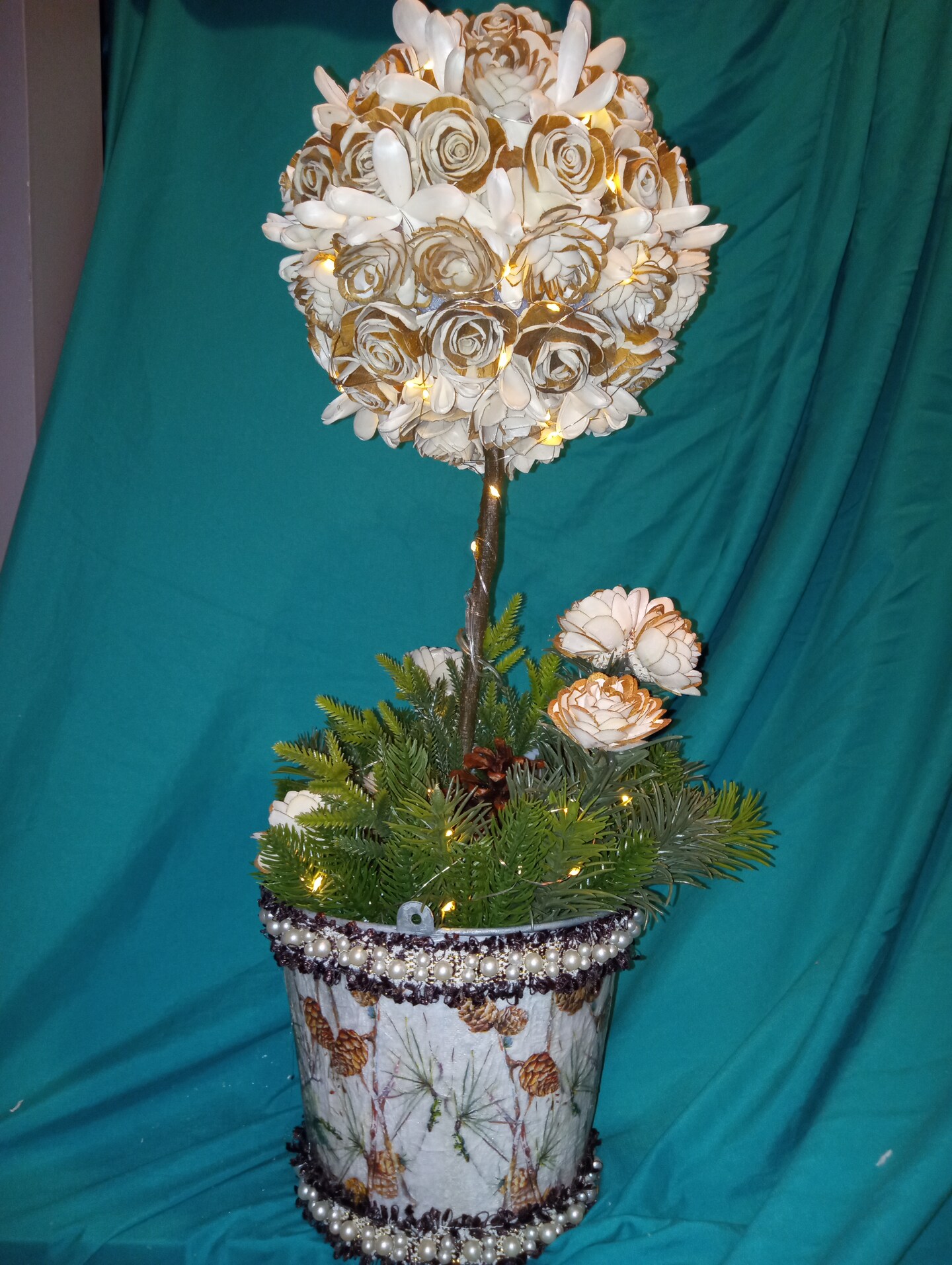Large Topiary in hand decoupaged cardinal planter | MakerPlace by Michaels
