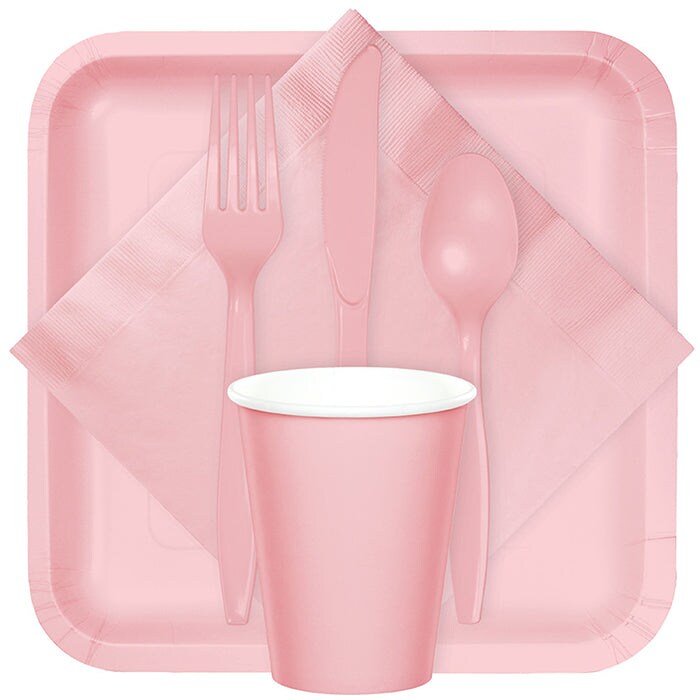 Classic Pink Assorted Plastic Cutlery (24/Pkg)