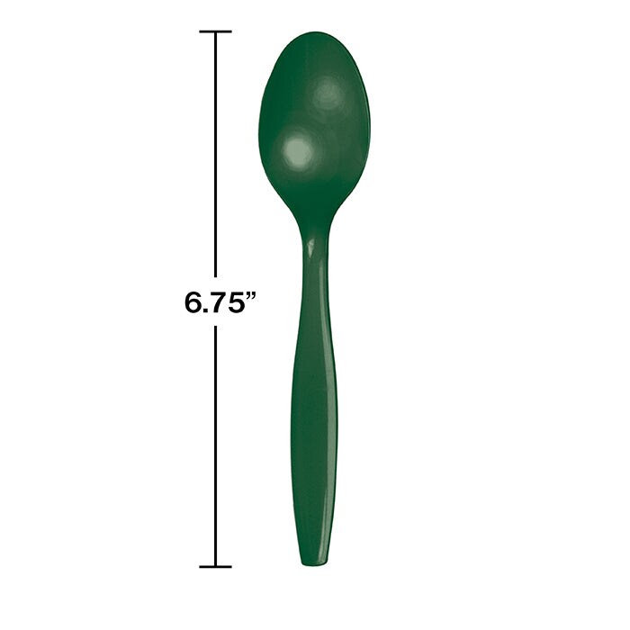 Hunter Green Plastic Spoons (24/Pkg)