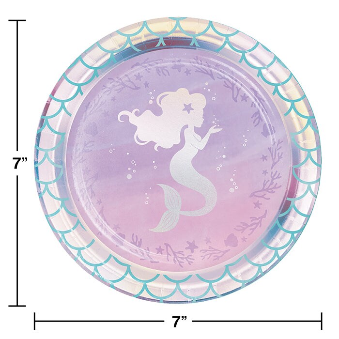Iridescent Mermaid Party Paper Dessert Plates (8/Pkg)