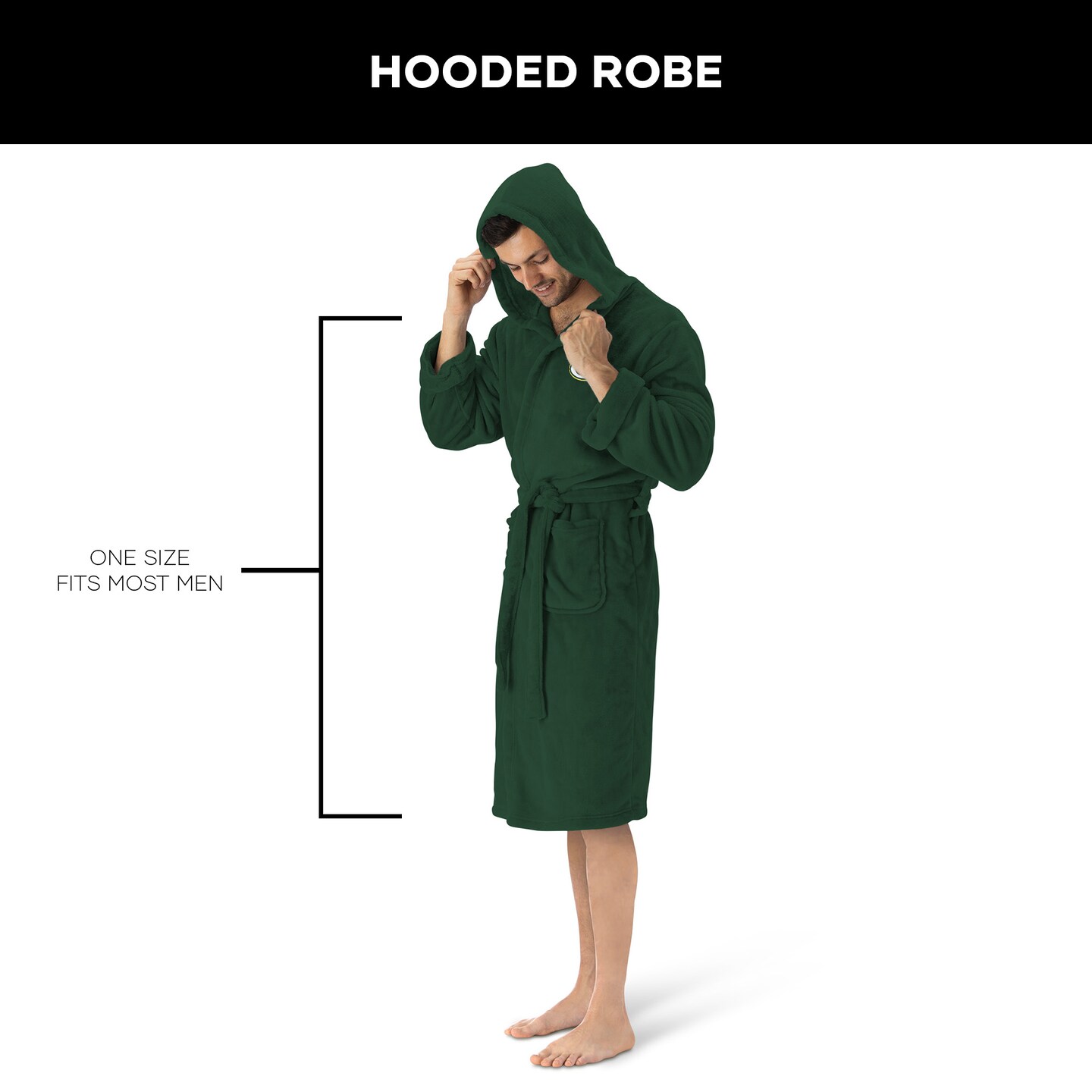 Green Bay Packers NFL Hooded Silk Touch Bath Robe 26×47 Inches