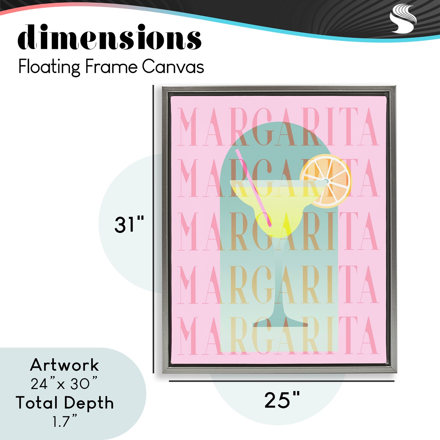 Stupell Industries Retro Pastel Margarita Floating Frame, design by Lil' Rue
