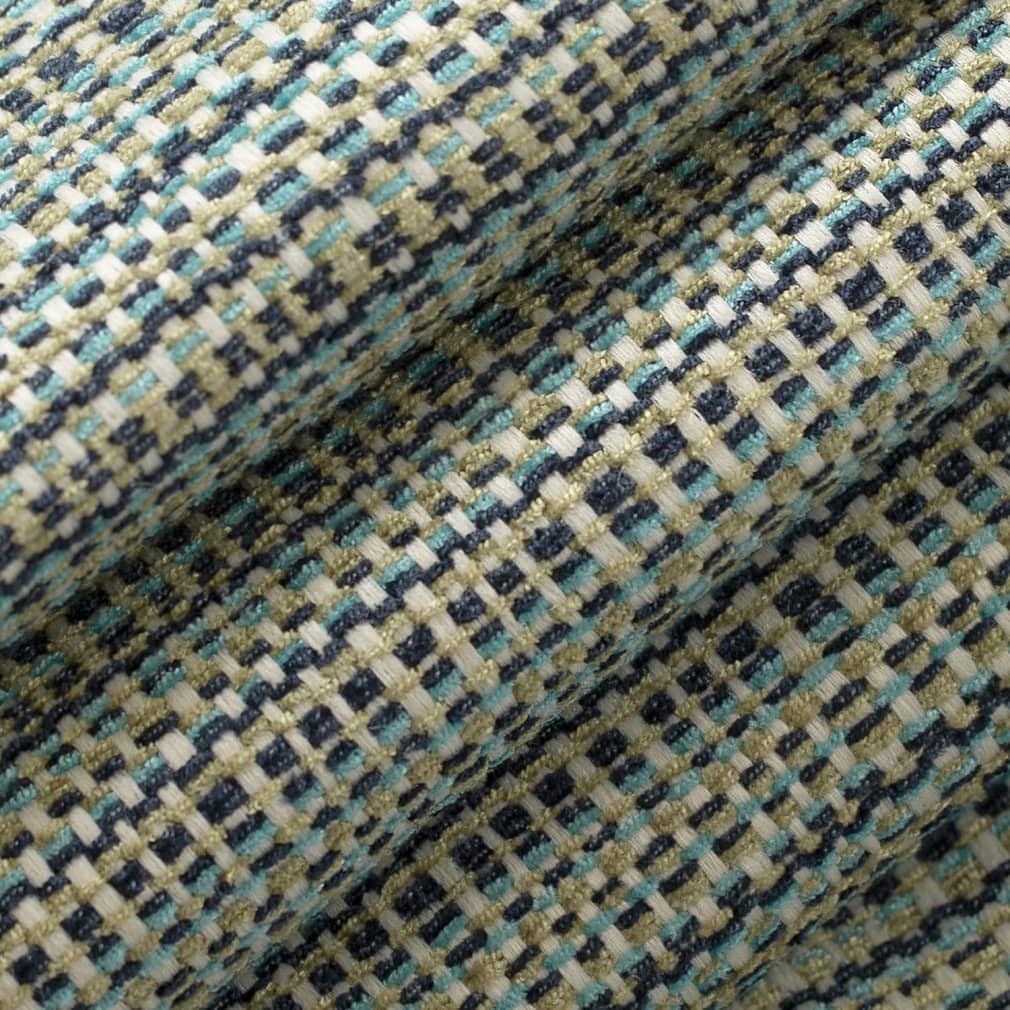 Aqua Blue Small Scale Textured Upholstery Fabric by The Yard - SKU: Lucia Verdigris