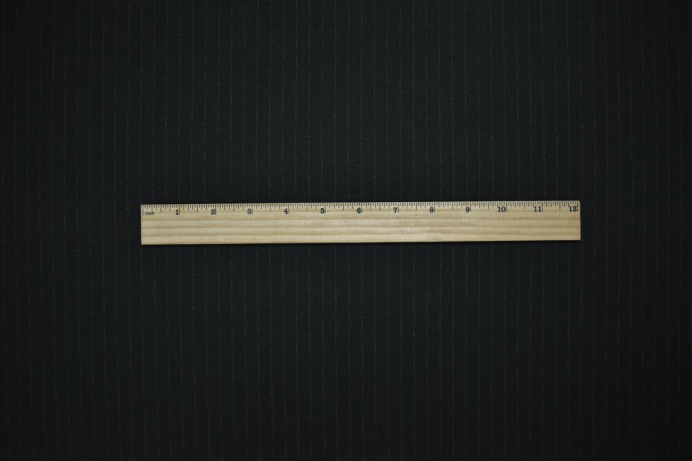 Black-Gray Poly-Rayon-Wool Japanese Vertical Striped Double Knit Fabric By the Yard