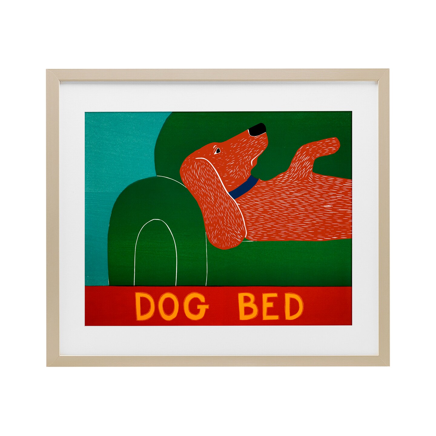 Stupell Industries Dog Bed Couch Framed Print Under Glass, design by Stephen Huneck