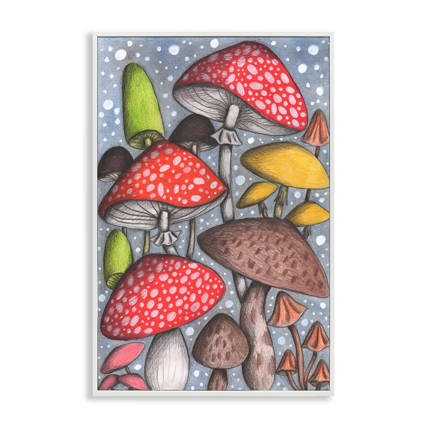 Stupell Industries Sketched Magical Mushrooms Framed Giclee, design by Cecilia Battaini