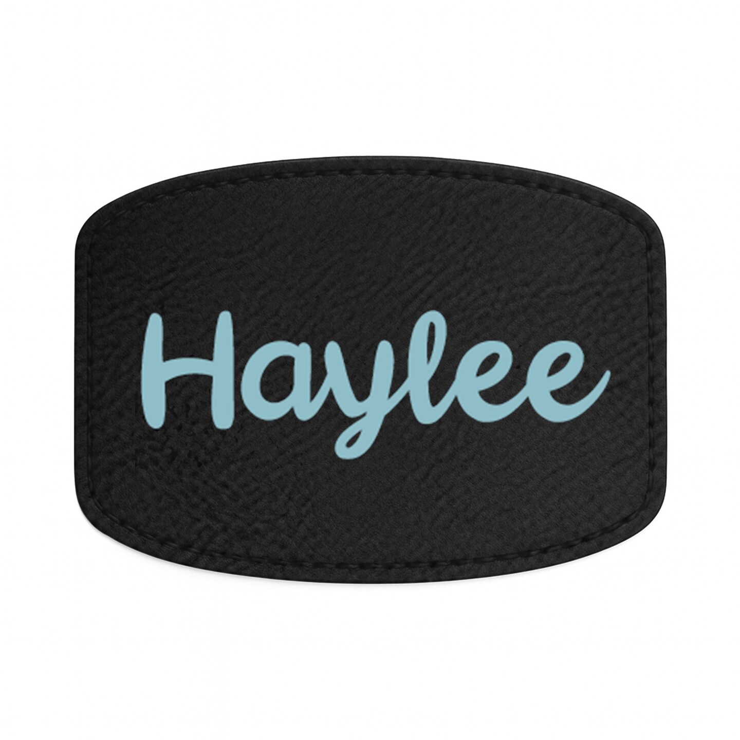 Engravable Leather Patch Blanks for Hats, Jackets & Bags – Laserable Faux Leather Patches with Adhesive & Stitch – Leatherette Apparel Patches (Round Rectangle, 5 Pack)