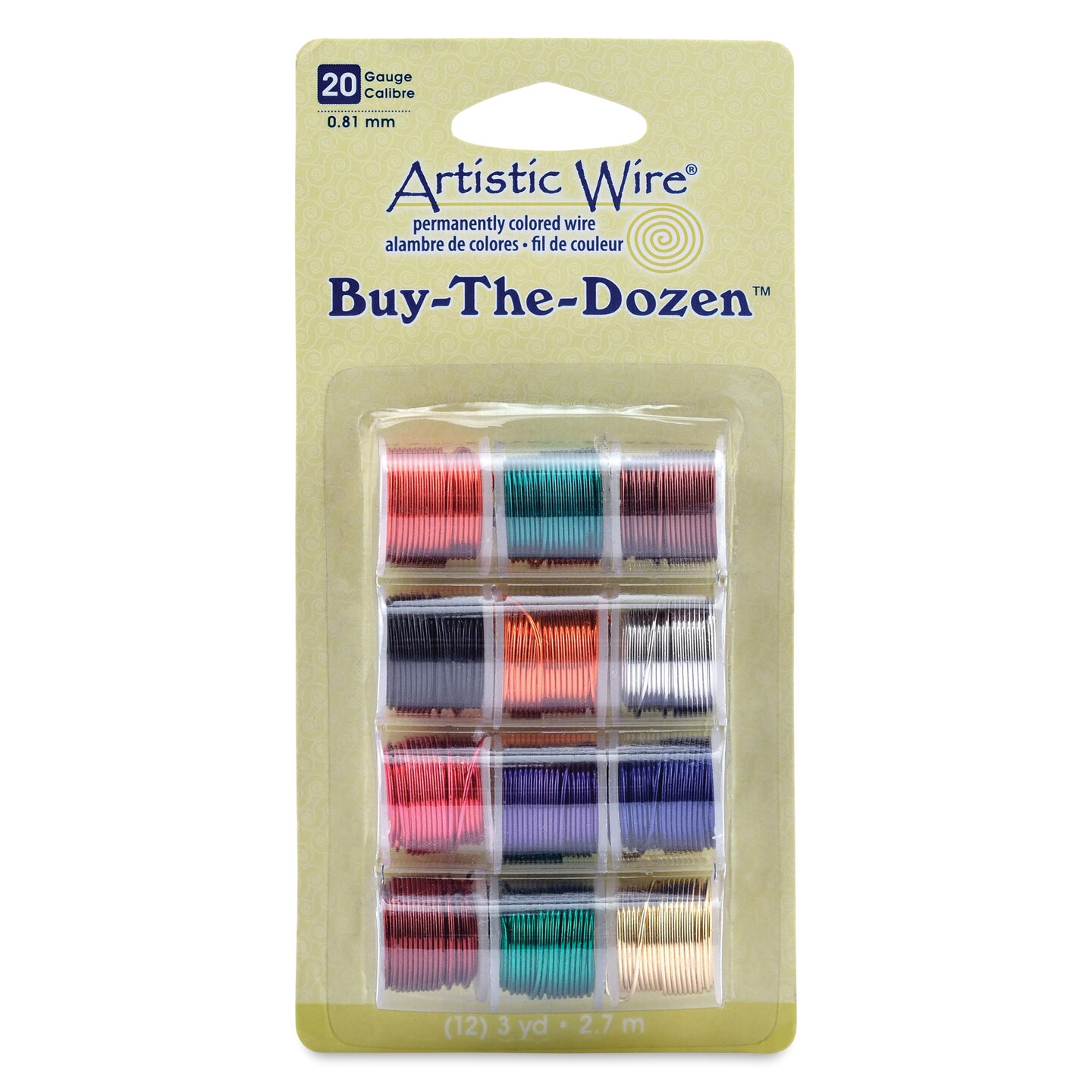 Artistic Wire Colored Copper Craft Wire - Buy-The-Dozen, Assorted Colors, 20 Gauge, 9 ft, Set of 12