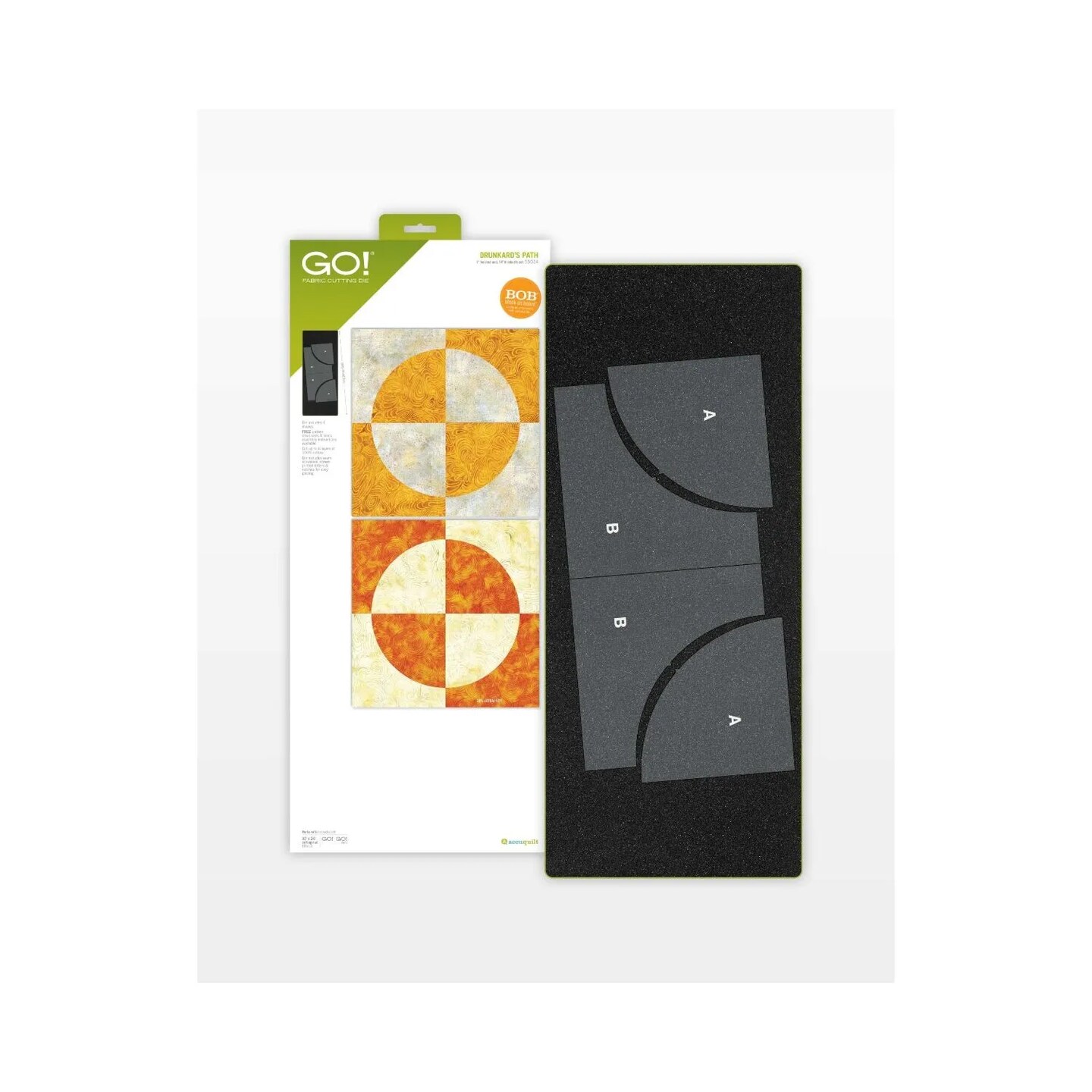 AccuQuilt GO! Drunkard’s Path 7" Finished Die – Quilting Fabric Cutting Die for Curved Quilt Blocks, Accurate & Easy Cutting, Works with GO! Cutters