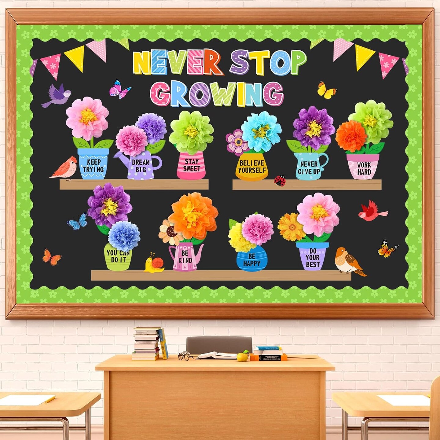 73 Pcs Flower Bulletin Board Decoration Set 14.57 x 7.87 inches