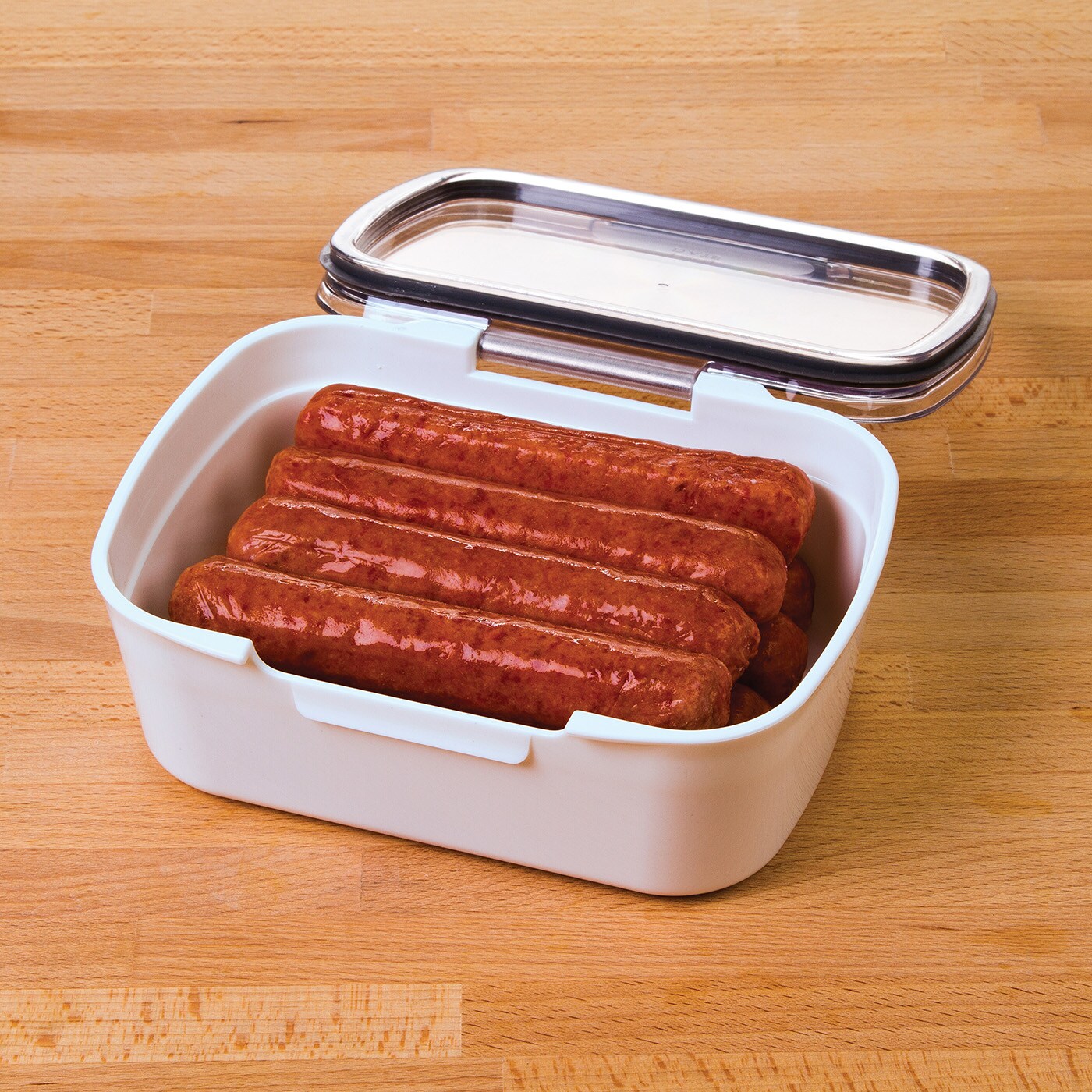 Progressive Prepworks Air Tight Mini Deli ProKeeper with Hinged Lid, White