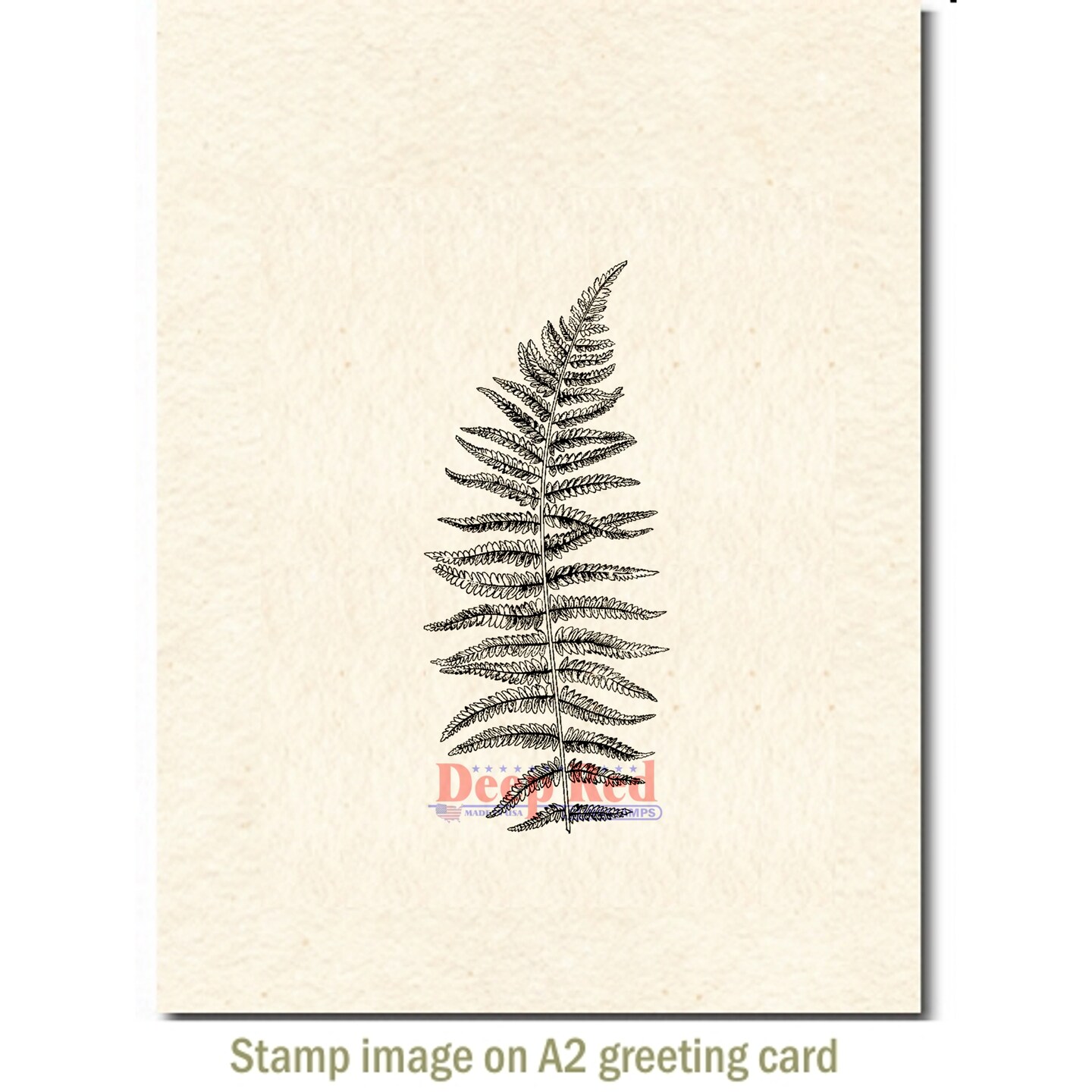 Deep Red Stamps Fern Leaf Rubber Cling Stamp