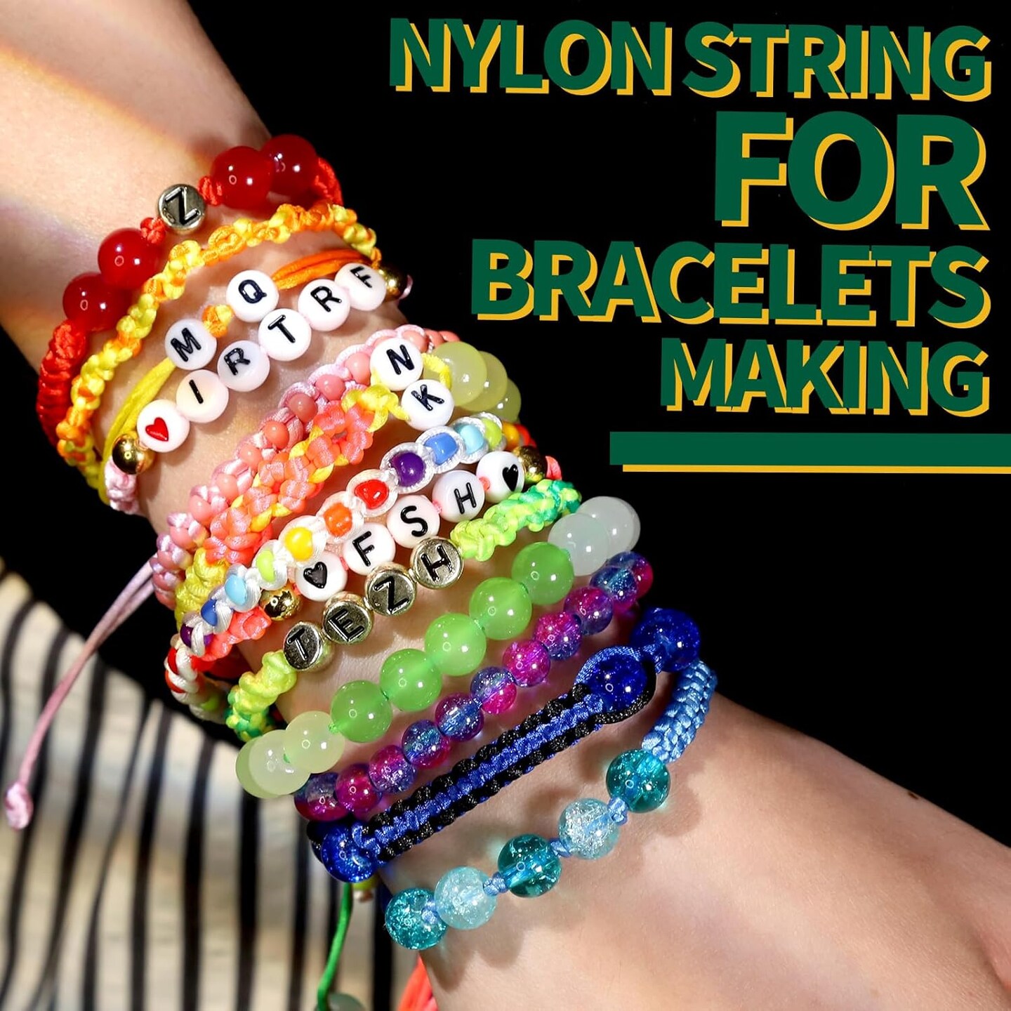 12 Colors Nylon String for Bracelets, Waxed String for Bracelet Making, Satin Nylon Cord for Jewelry Making, Nylon Beading Thread for Craft, String for Bracelet, Necklace, Knit Craft 12 Rolls