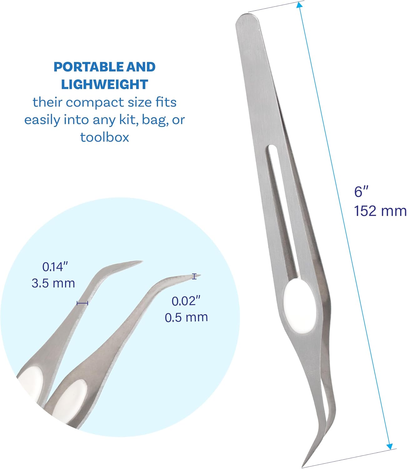 The Beadsmith Angled Precision Tweezer – Multipurpose Stainless Steel Tool w/Curved Tip & Cushion Grip, 6 Inches