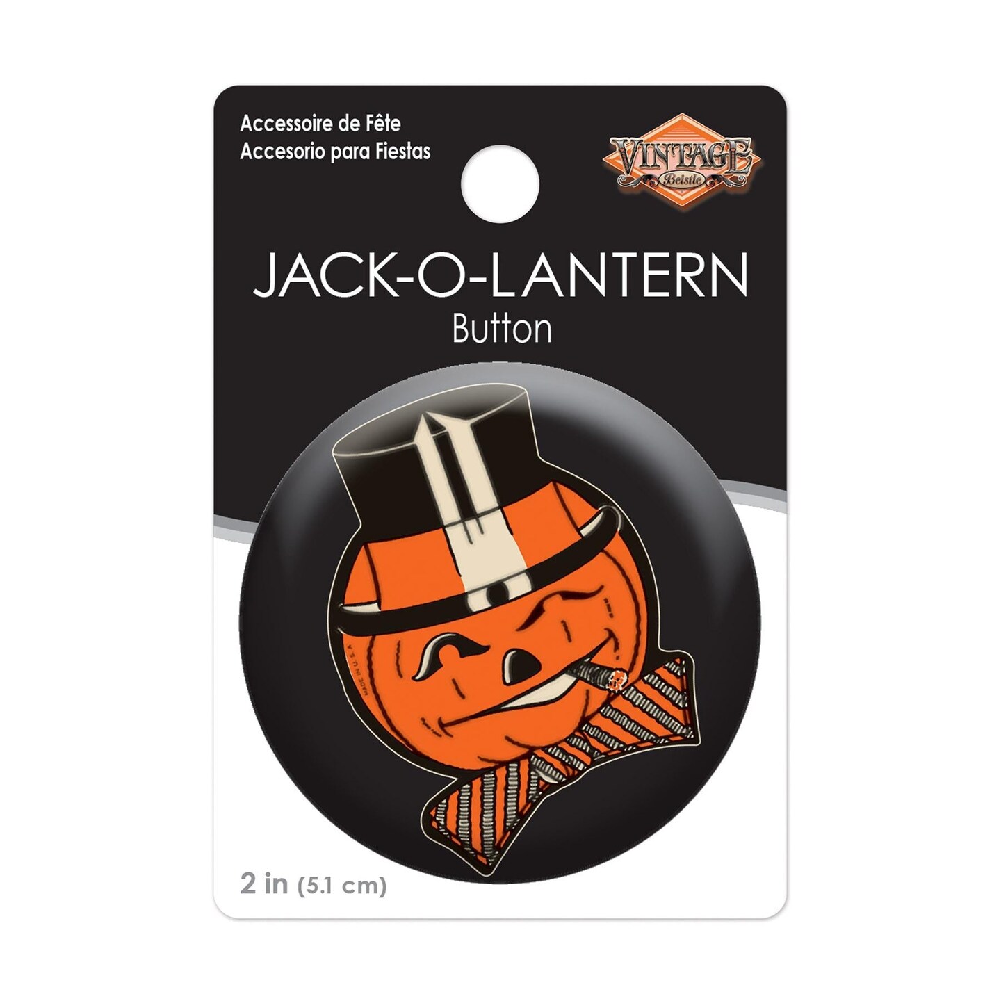 6 Pack Beistle Vintage Halloween JOL Button- Jack-O-Lantern