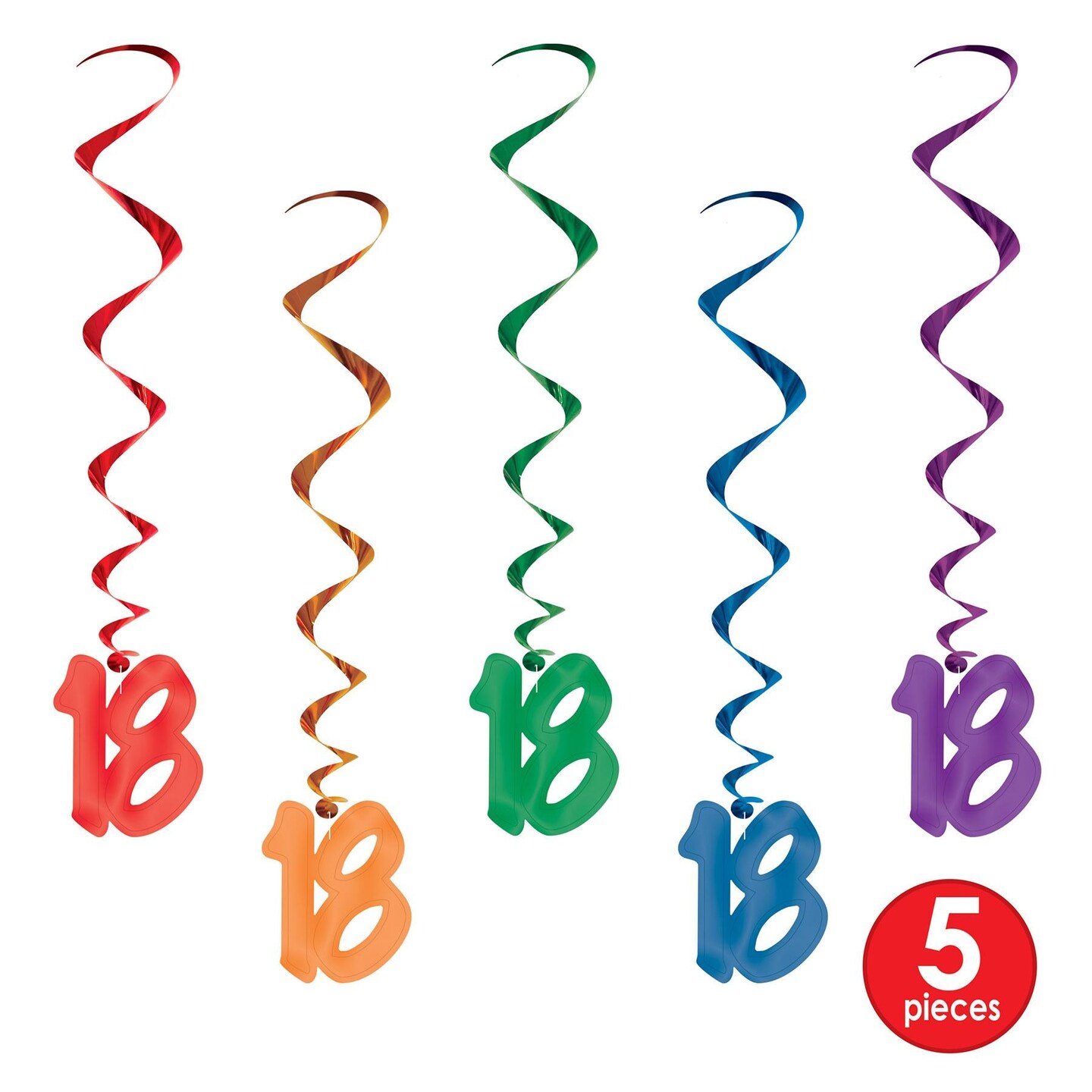 30 Piece Beistle 18th Birthday Party Whirls