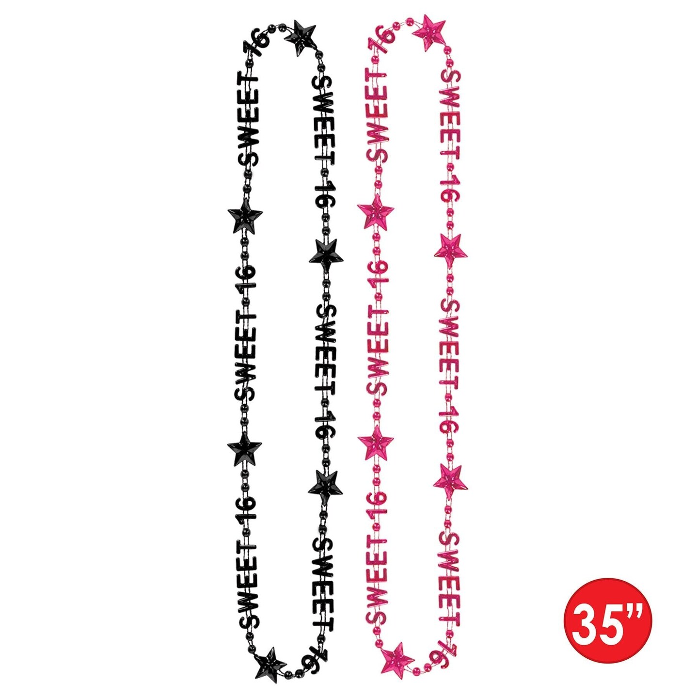 24 Pack Beistle Sweet 16 Birthday Party Bead Necklaces
