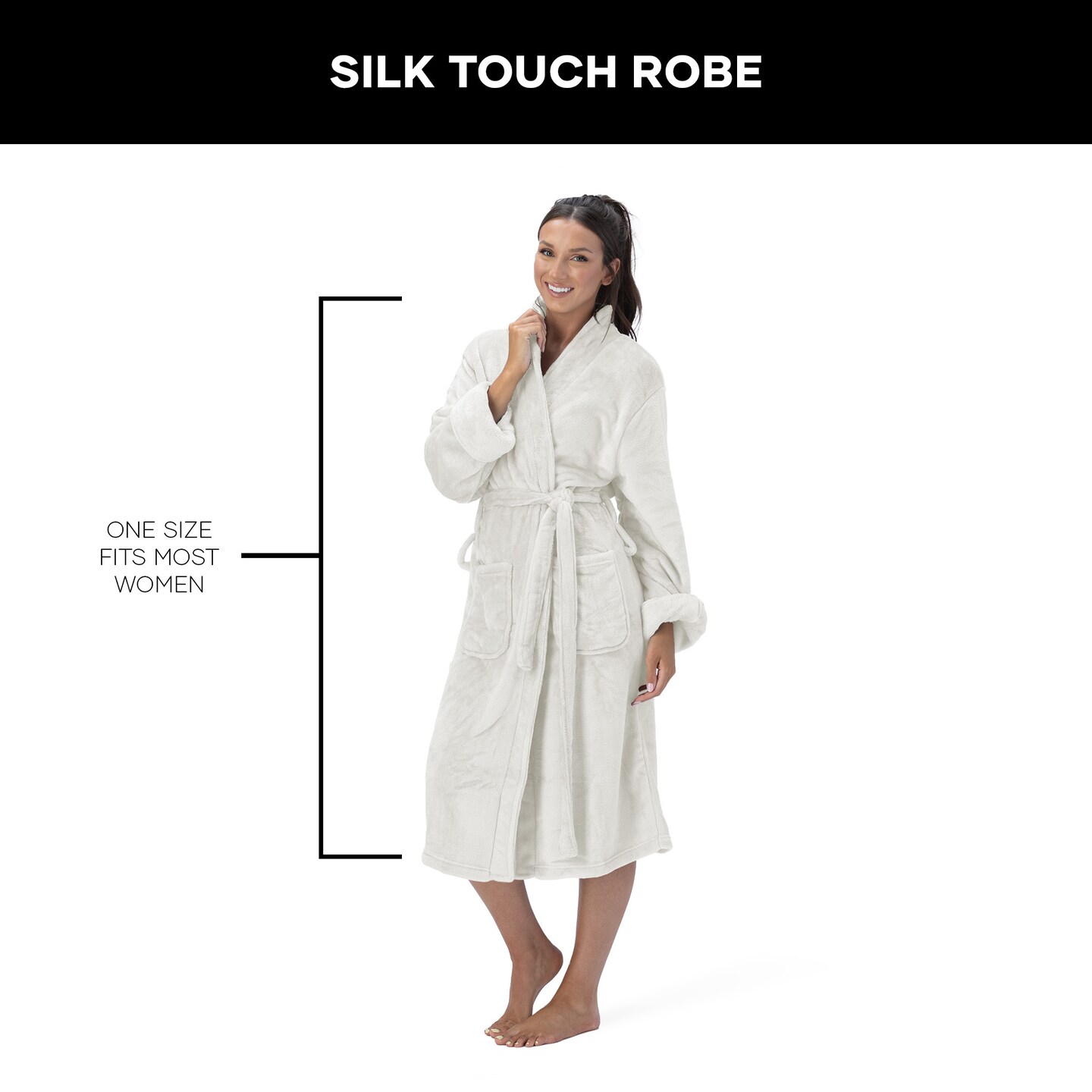 Northwest Unisex Optical White Silk Touch S/M Bathrobe 23&#xD7;41 Inches